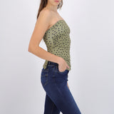 Top tubo con detalle pliegues polka dots