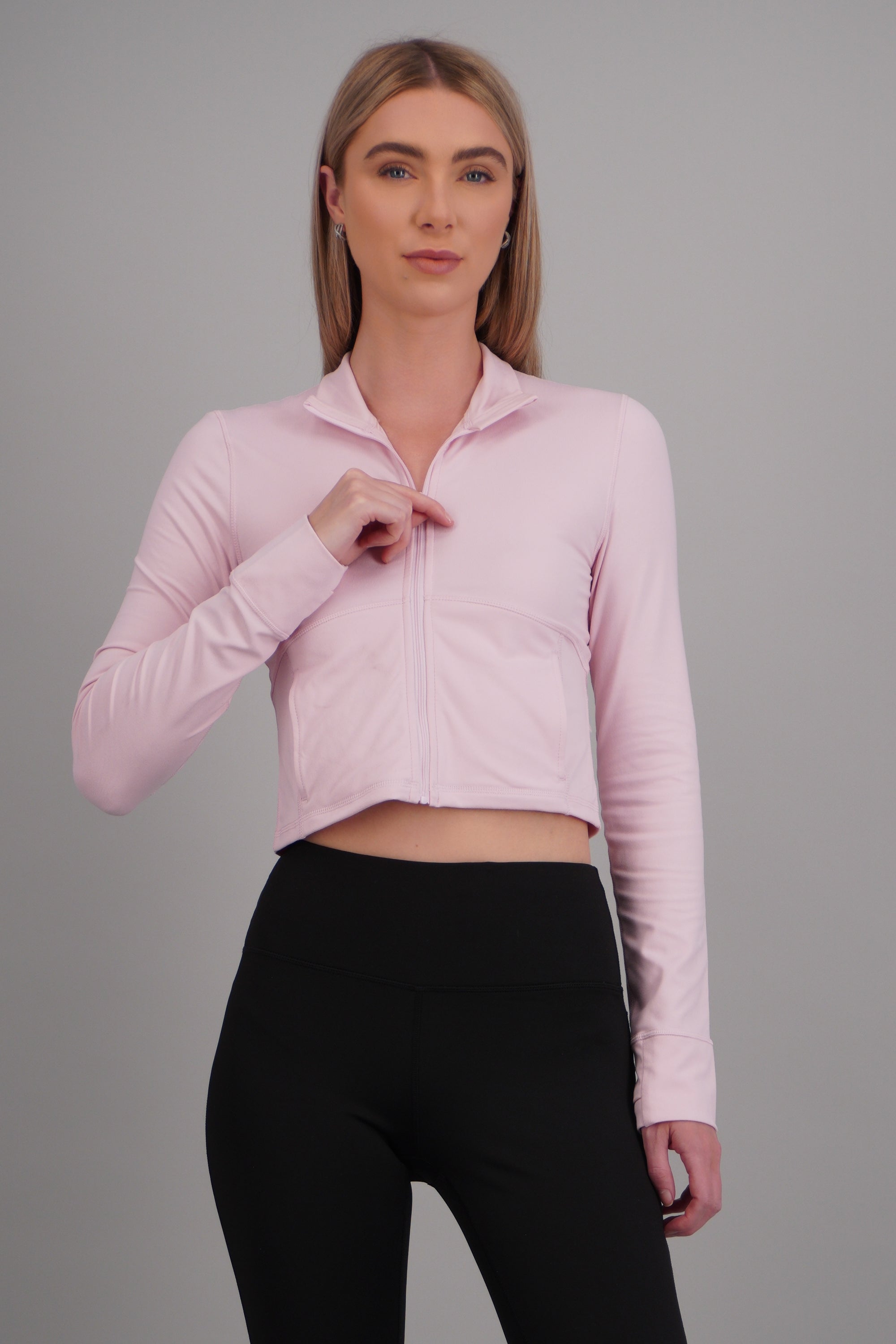 Chamarra deportiva con bolsas ROSA PASTEL