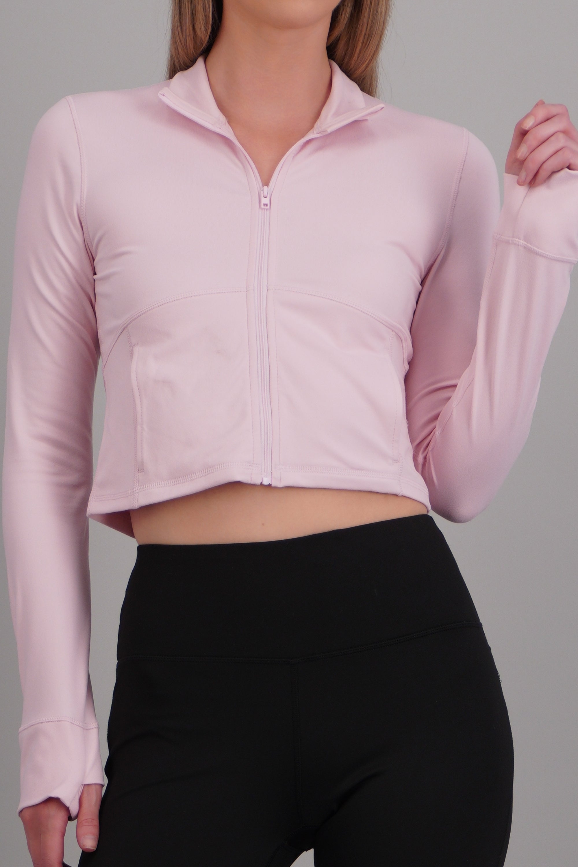 Chamarra deportiva con bolsas ROSA PASTEL