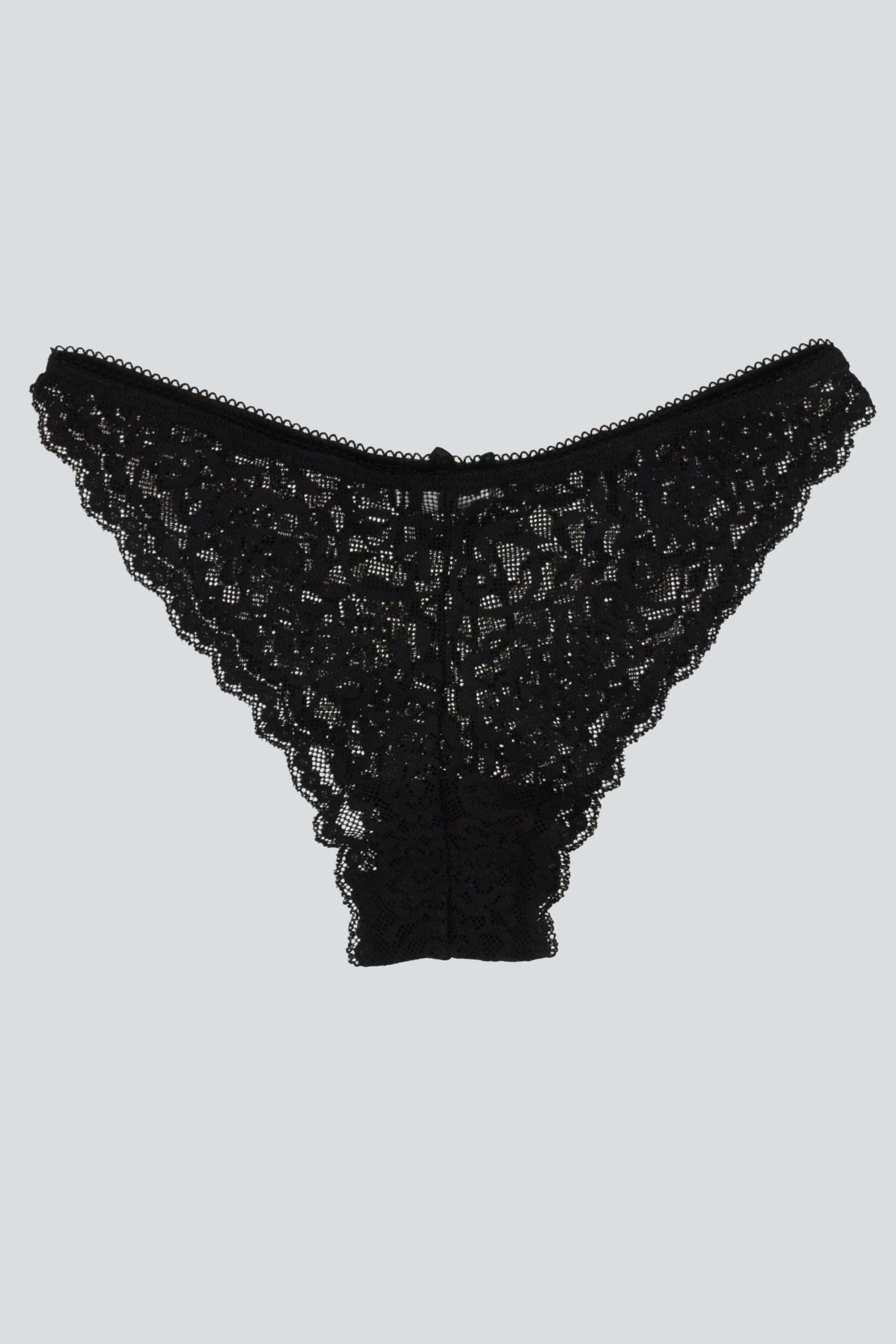 Bikini encaje detalle de moño NEGRO