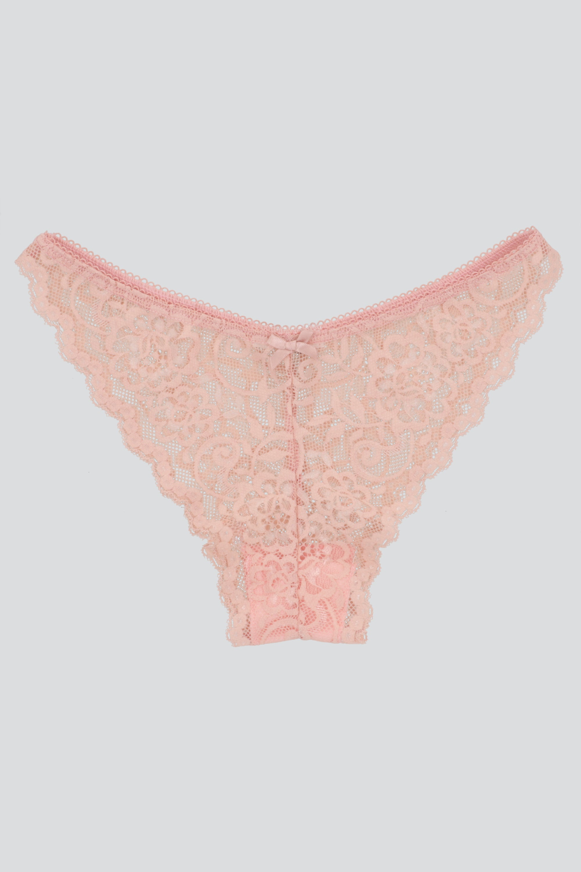 Bikini encaje detalle de moño ROSA