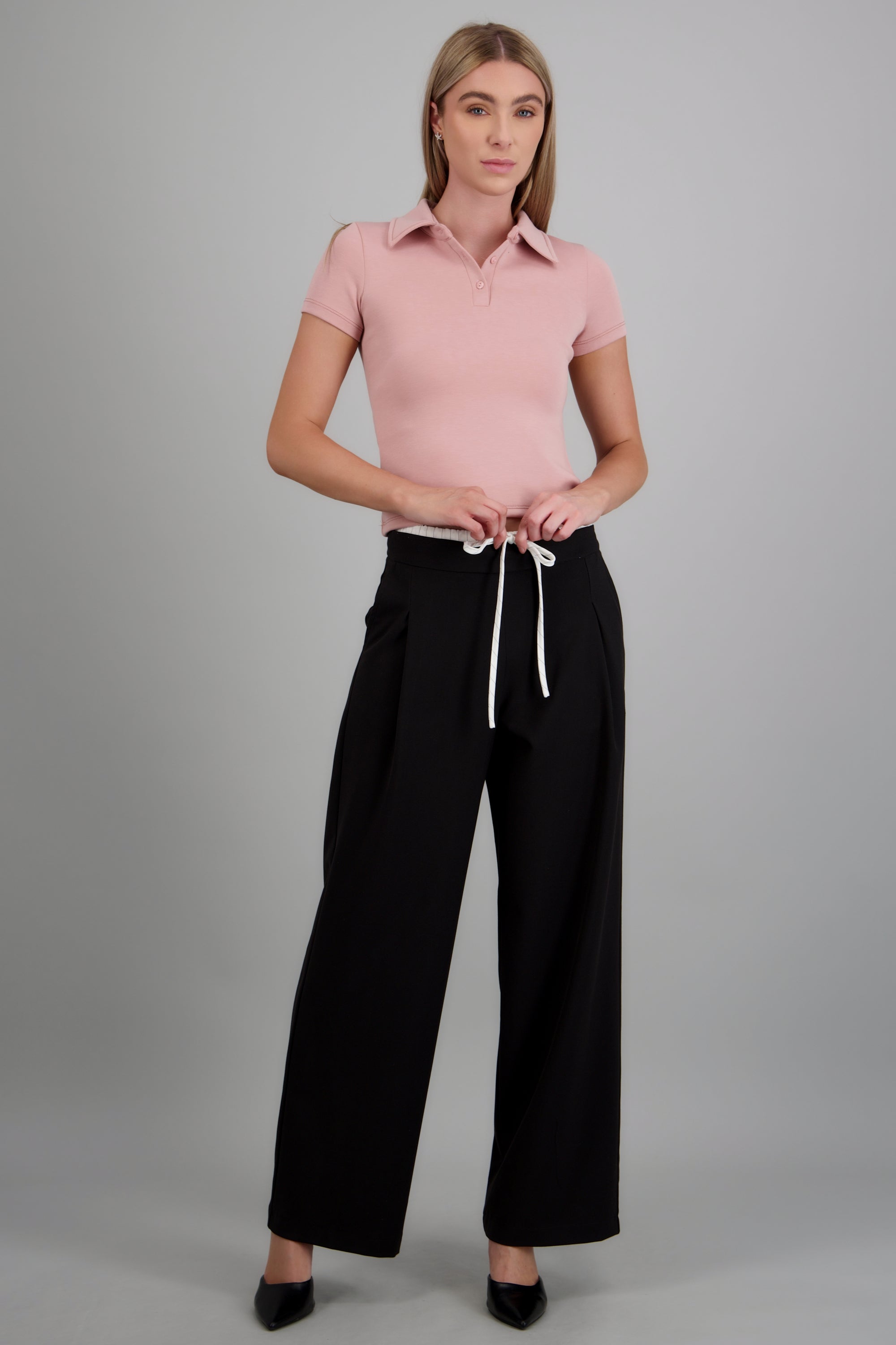 Pantalon pretina contraste NEGRO COMBO