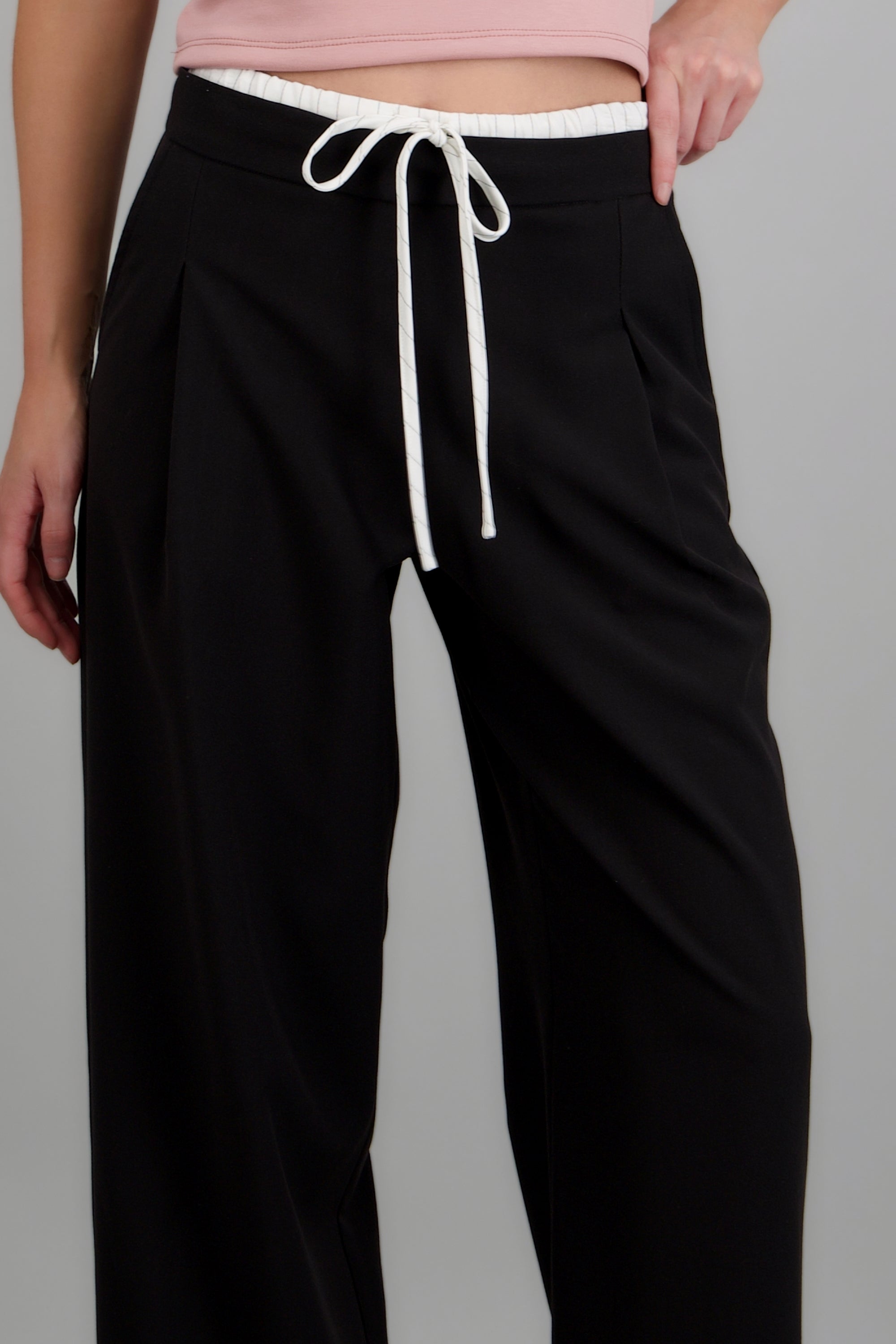 Pantalon pretina contraste NEGRO COMBO
