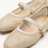 Flat malla brillos mary jane