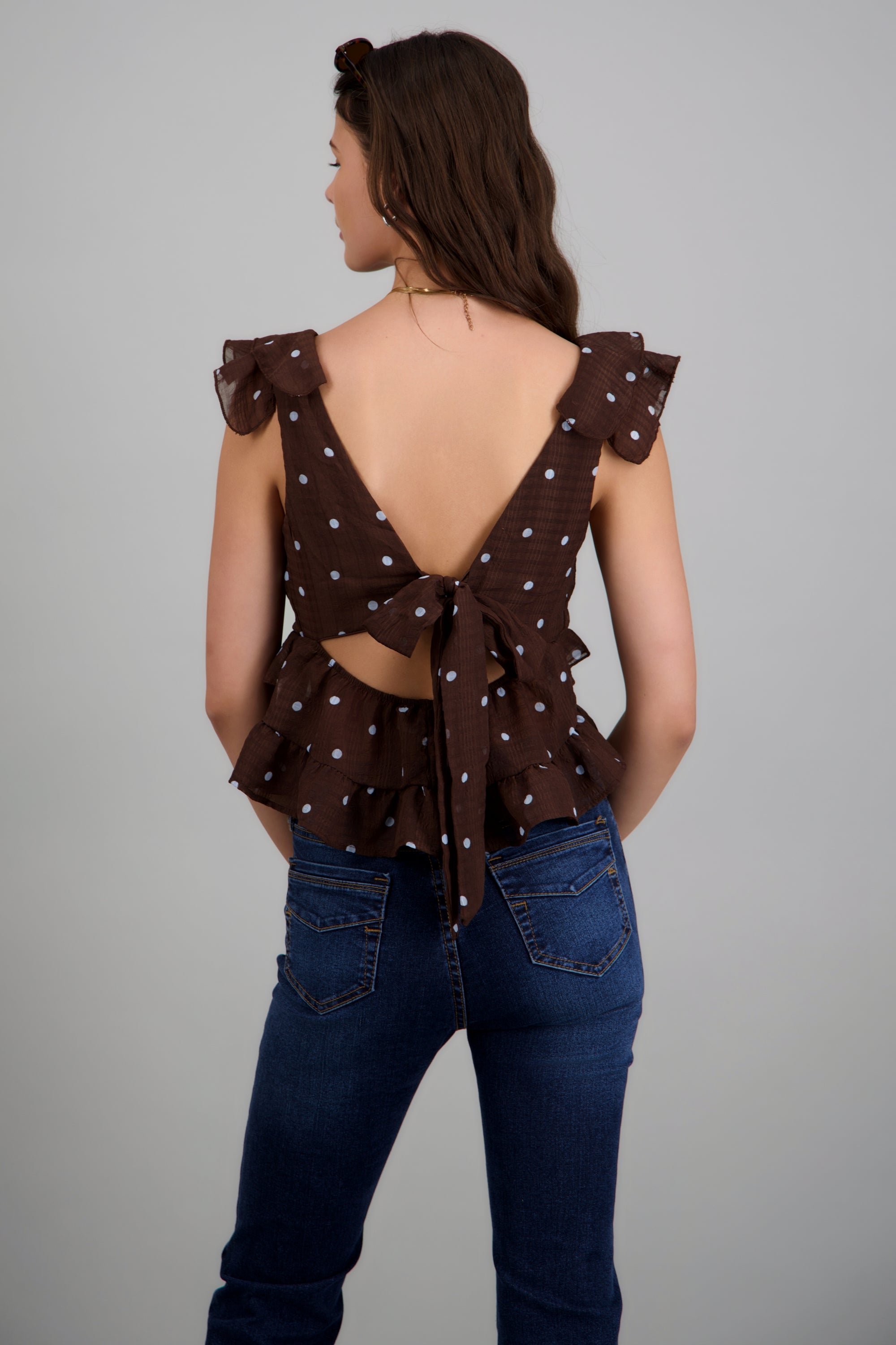 Blusa olanes polkas CAFE COMBO