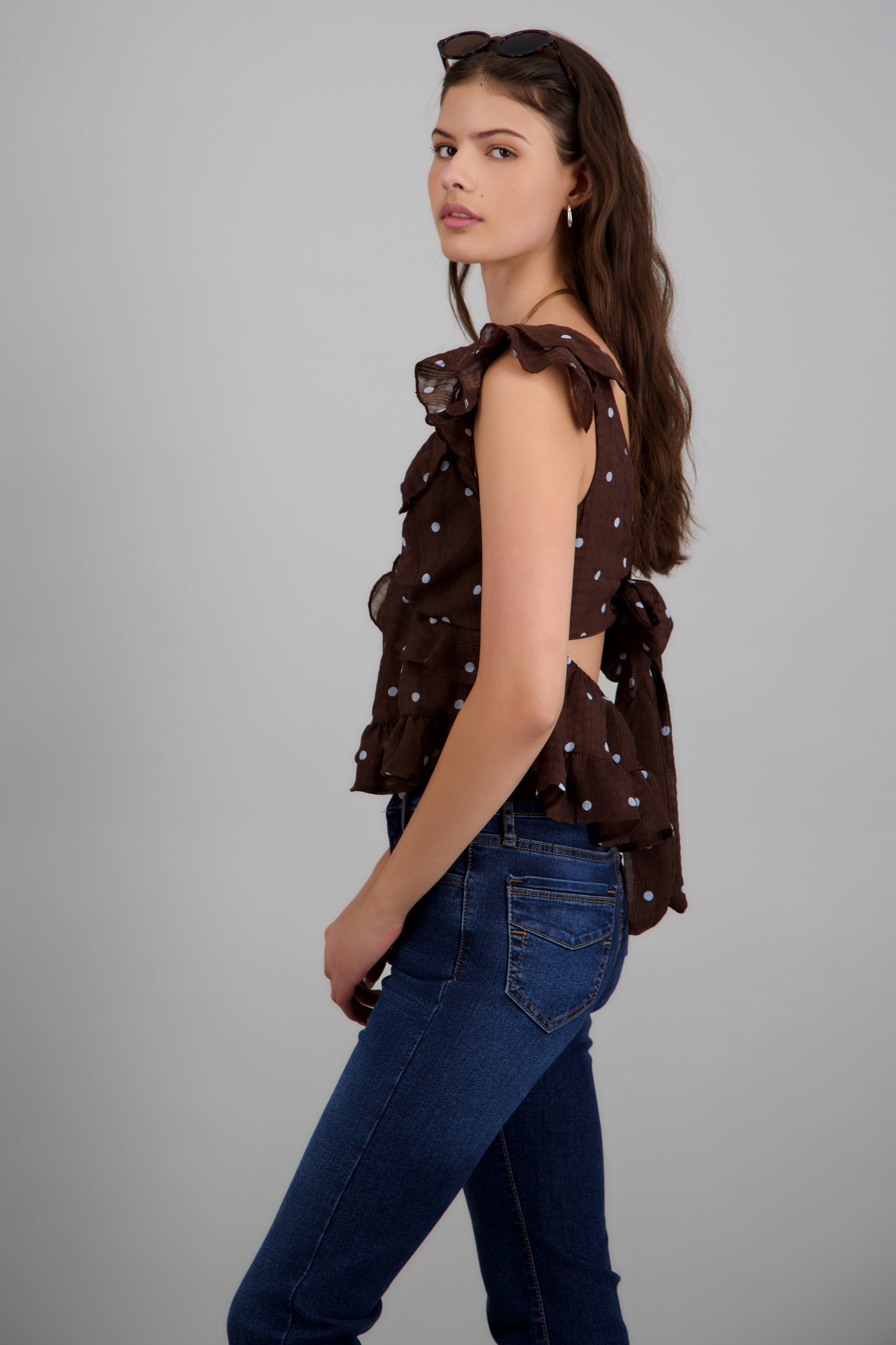 Blusa olanes polkas CAFE COMBO