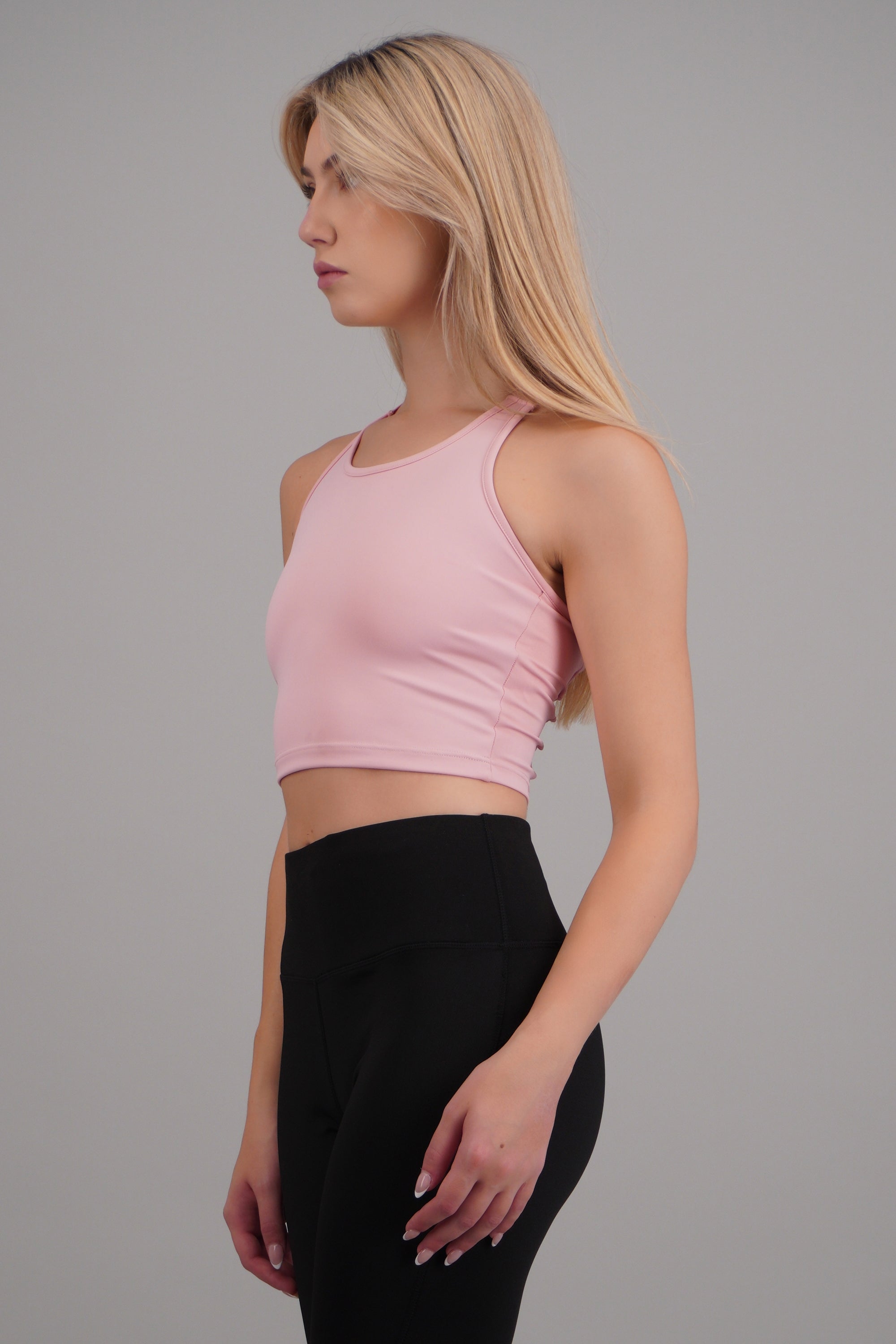 Tank top deportivo espalda cruzada ROSA PASTEL