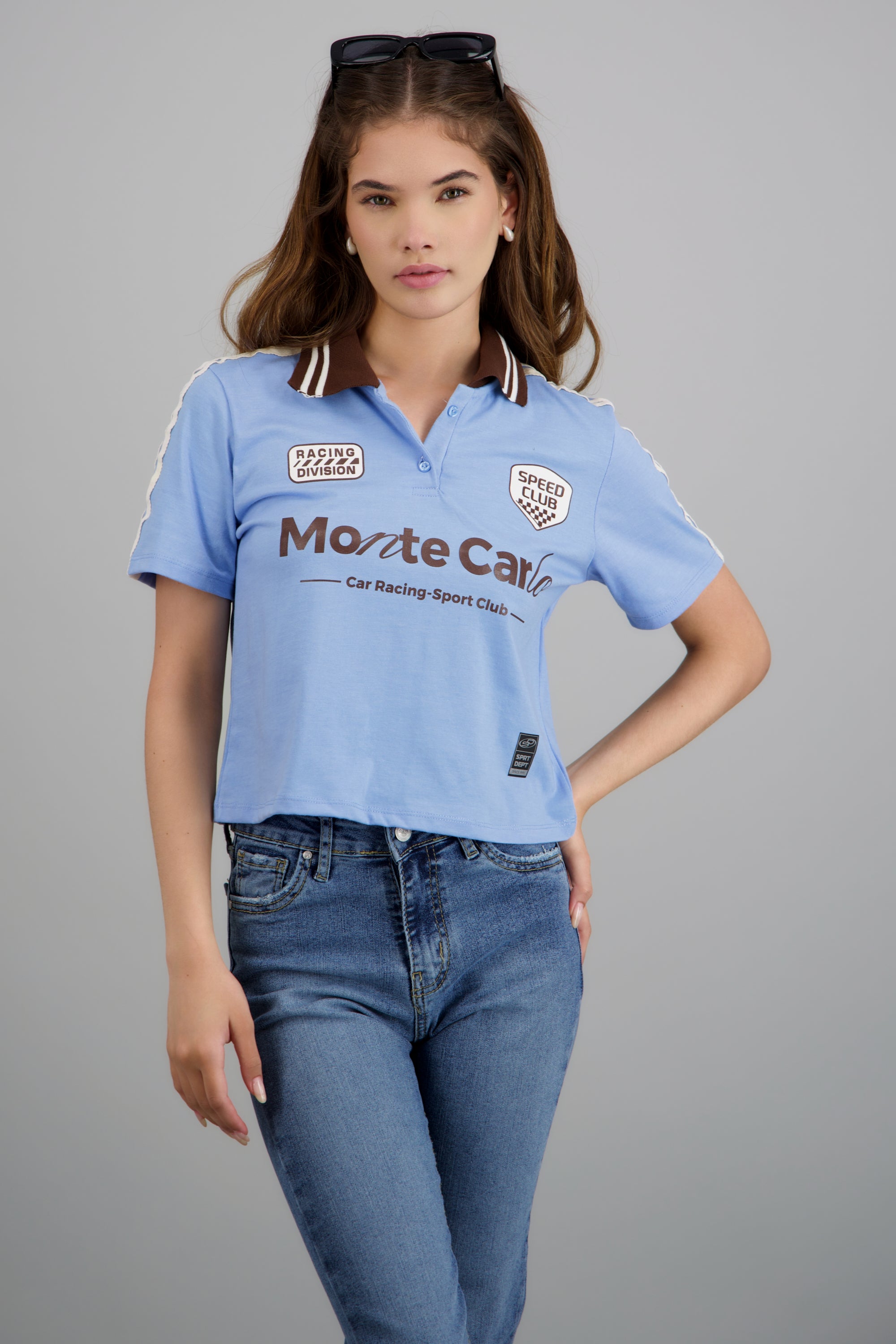 Playera tipo polo monte carlo AZUL PASTEL
