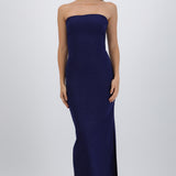 Vestido maxi detalle pliegues brillos