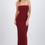 Vestido maxi detalle pliegues brillos