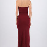 Vestido maxi detalle pliegues brillos