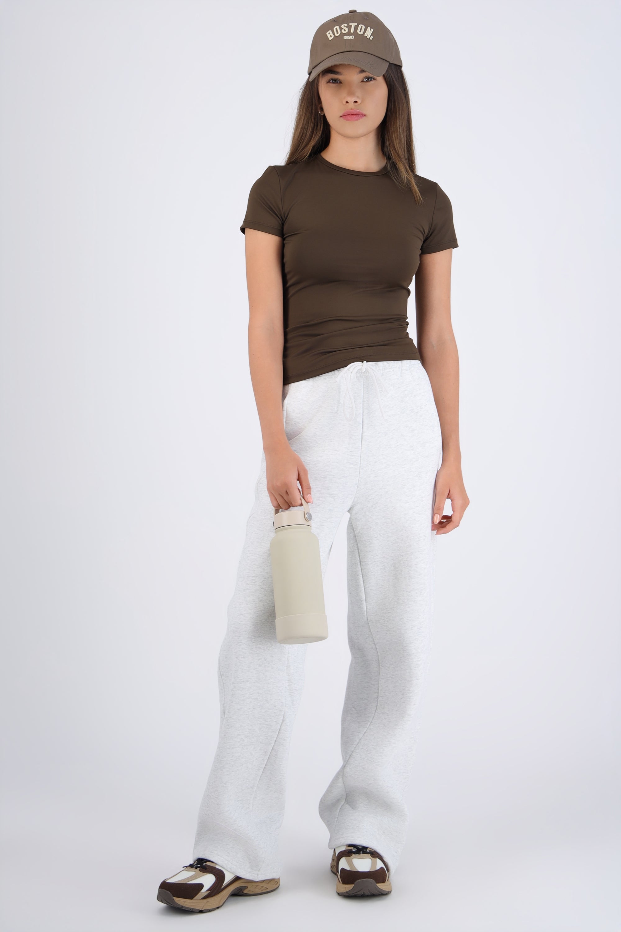 Playera con manga corta lisa CHOCOLATE