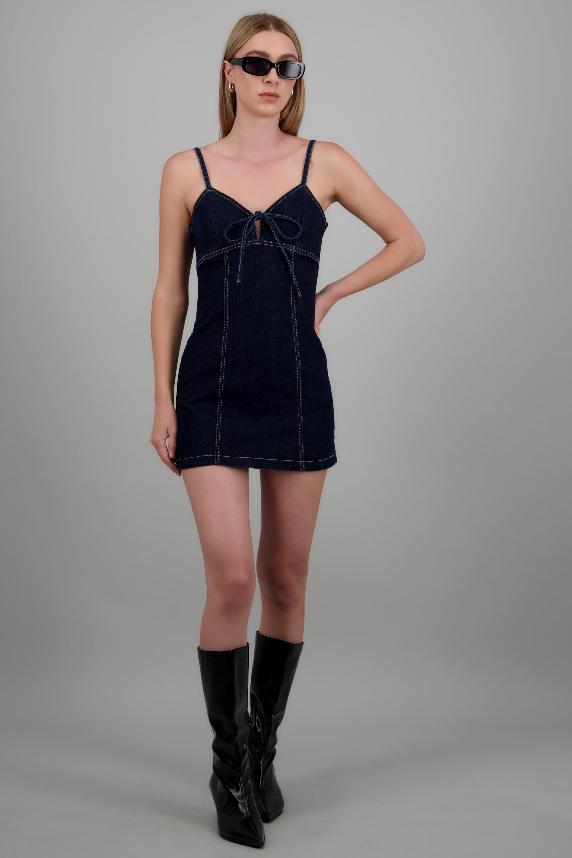 Vestido mini tirantes DARK WASH