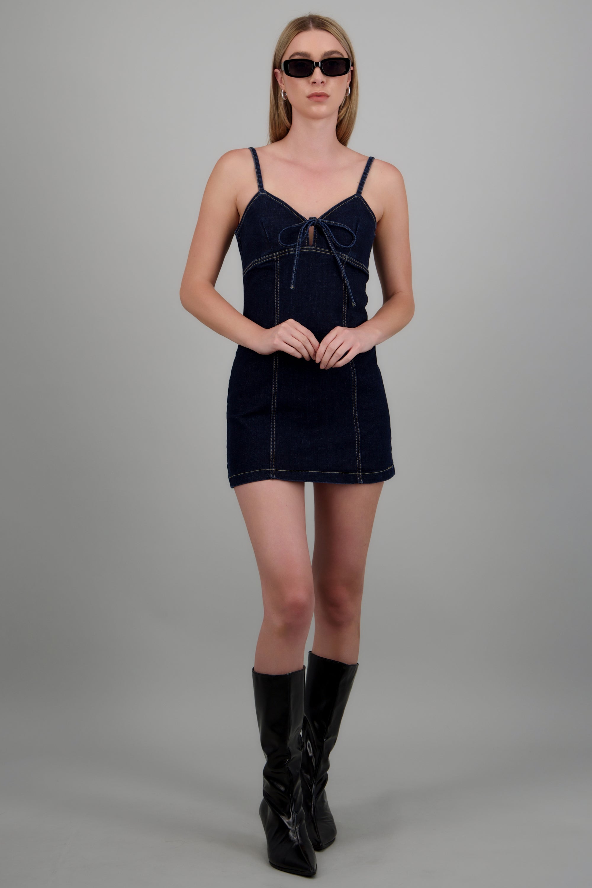Vestido mini tirantes DARK WASH
