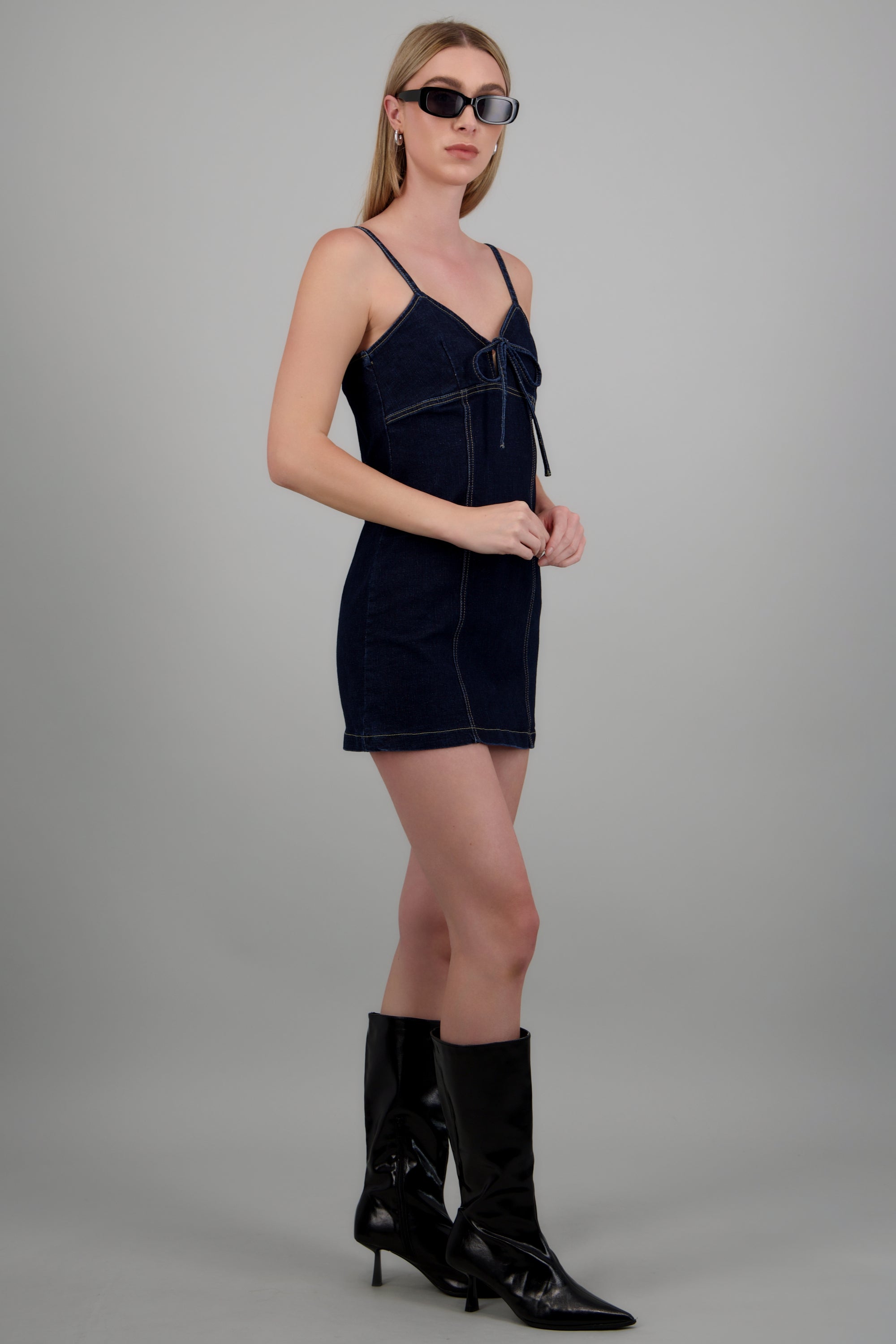 Vestido mini tirantes DARK WASH