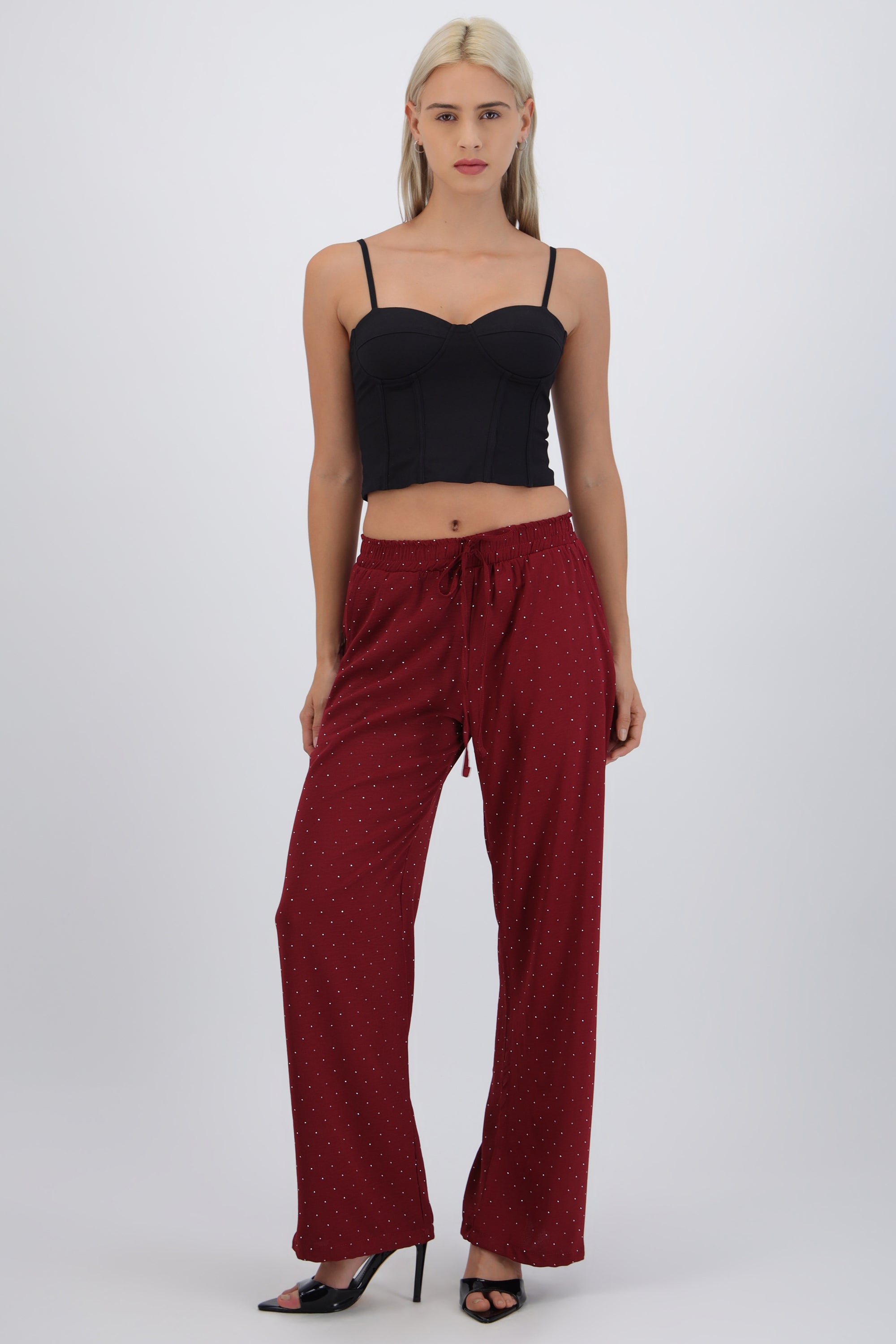 Pantalon ligero detalle brillos