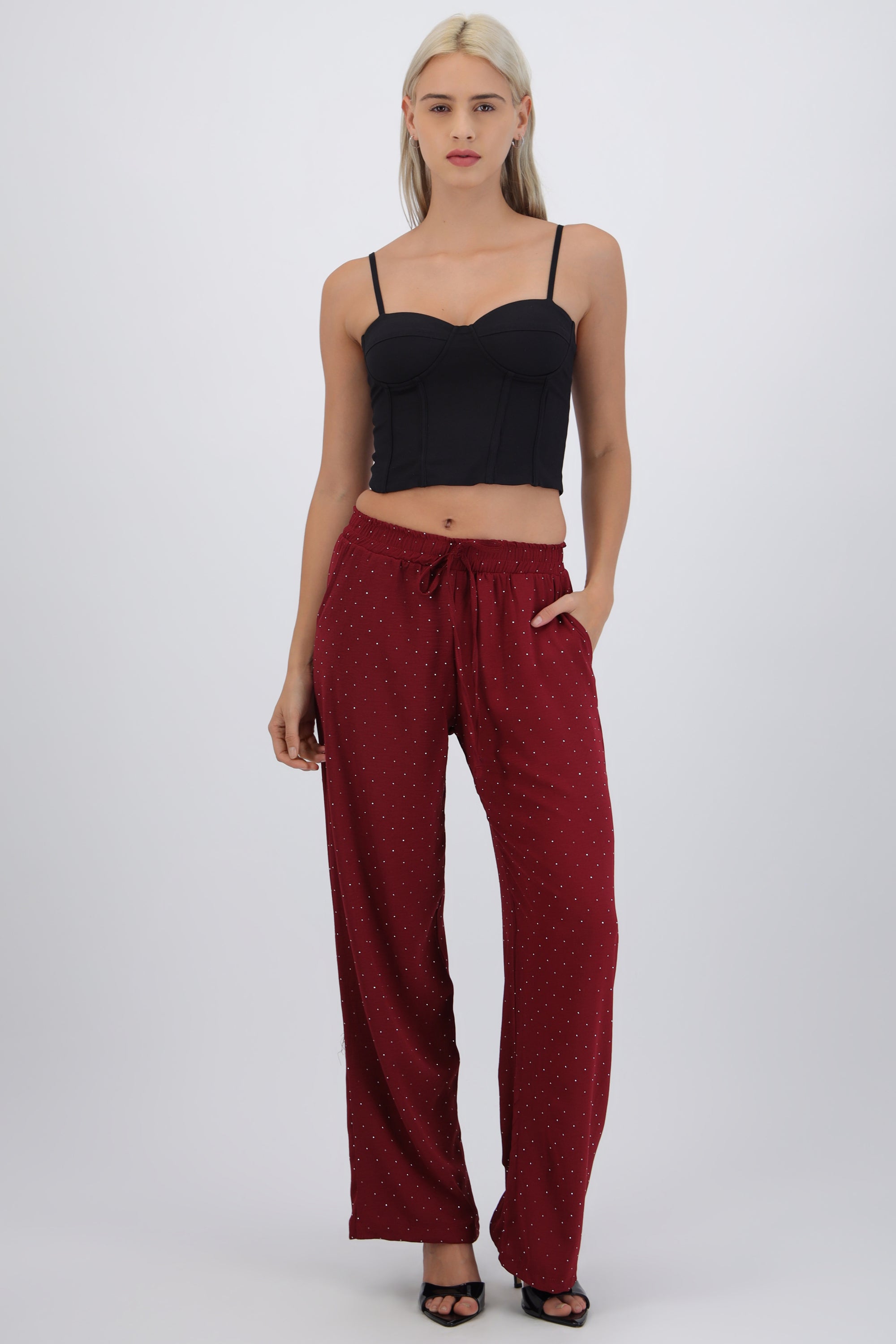 Pantalon ligero detalle brillos