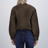 Chamarra bomber con contraste en cuello