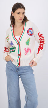 Cardigan navidad parches