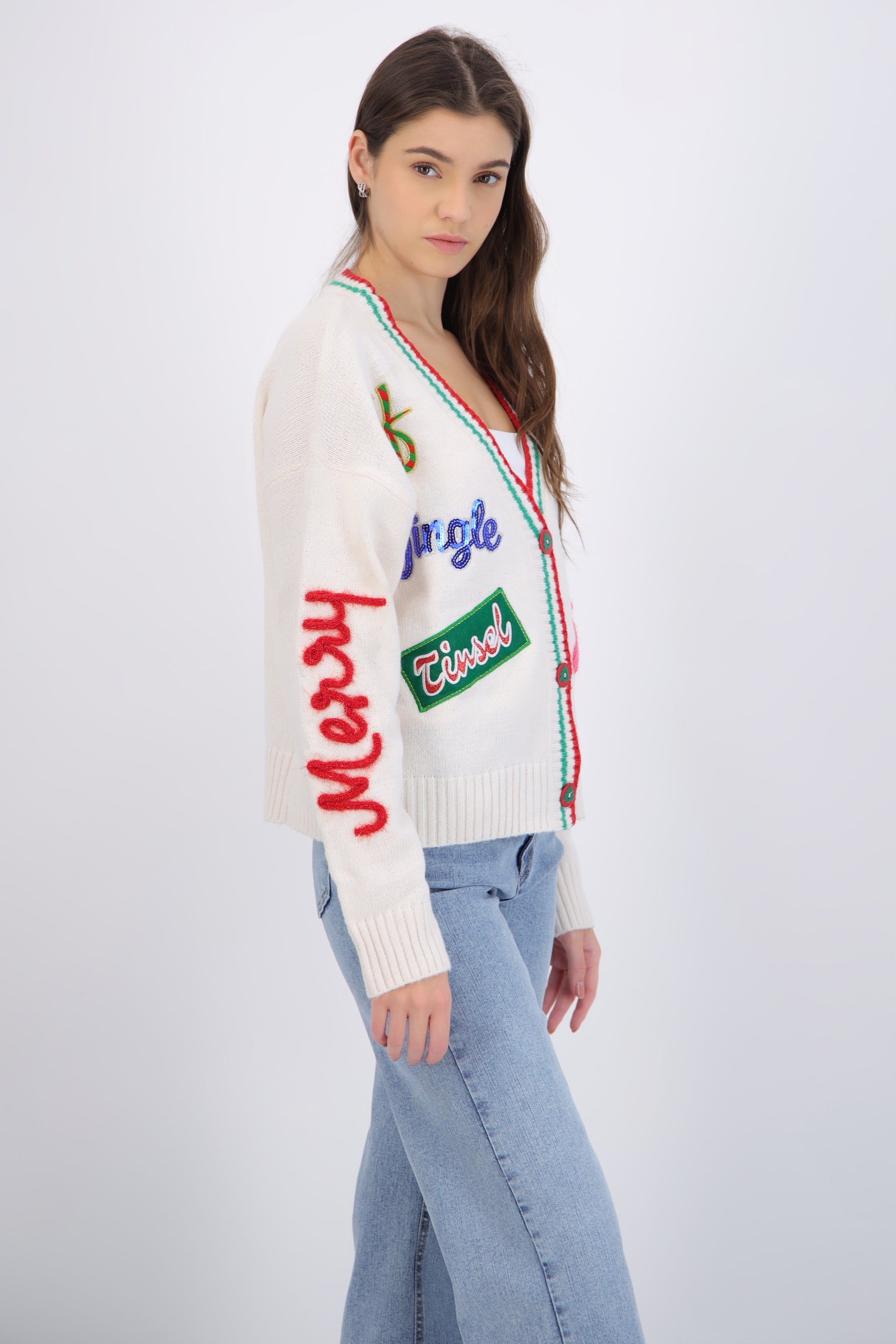 Cardigan navidad parches