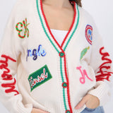 Cardigan navidad parches