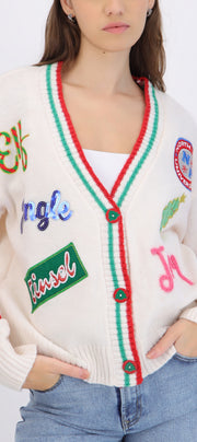 Cardigan navidad parches