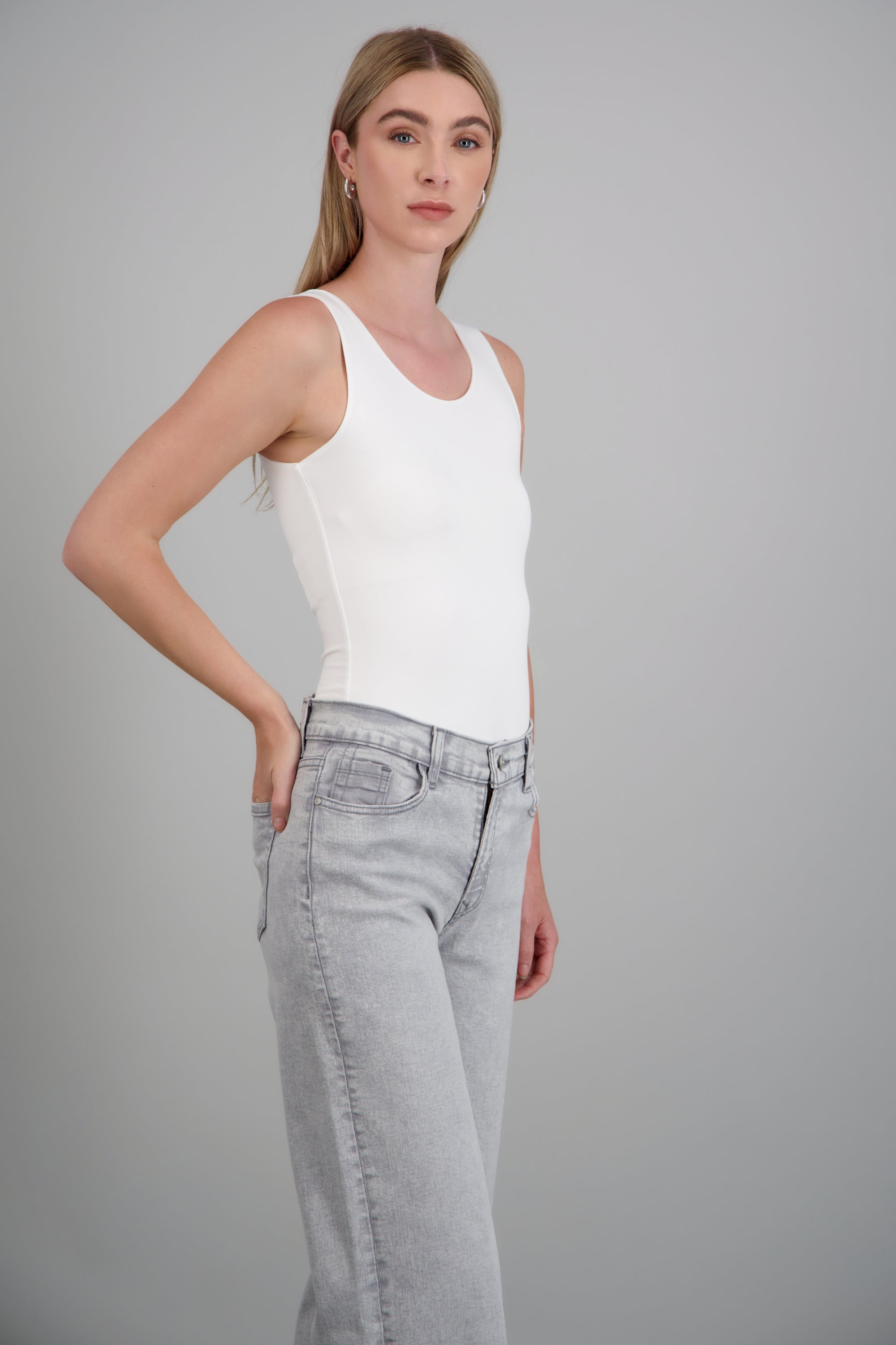 Body sin mangas cuello redondo BLANCO
