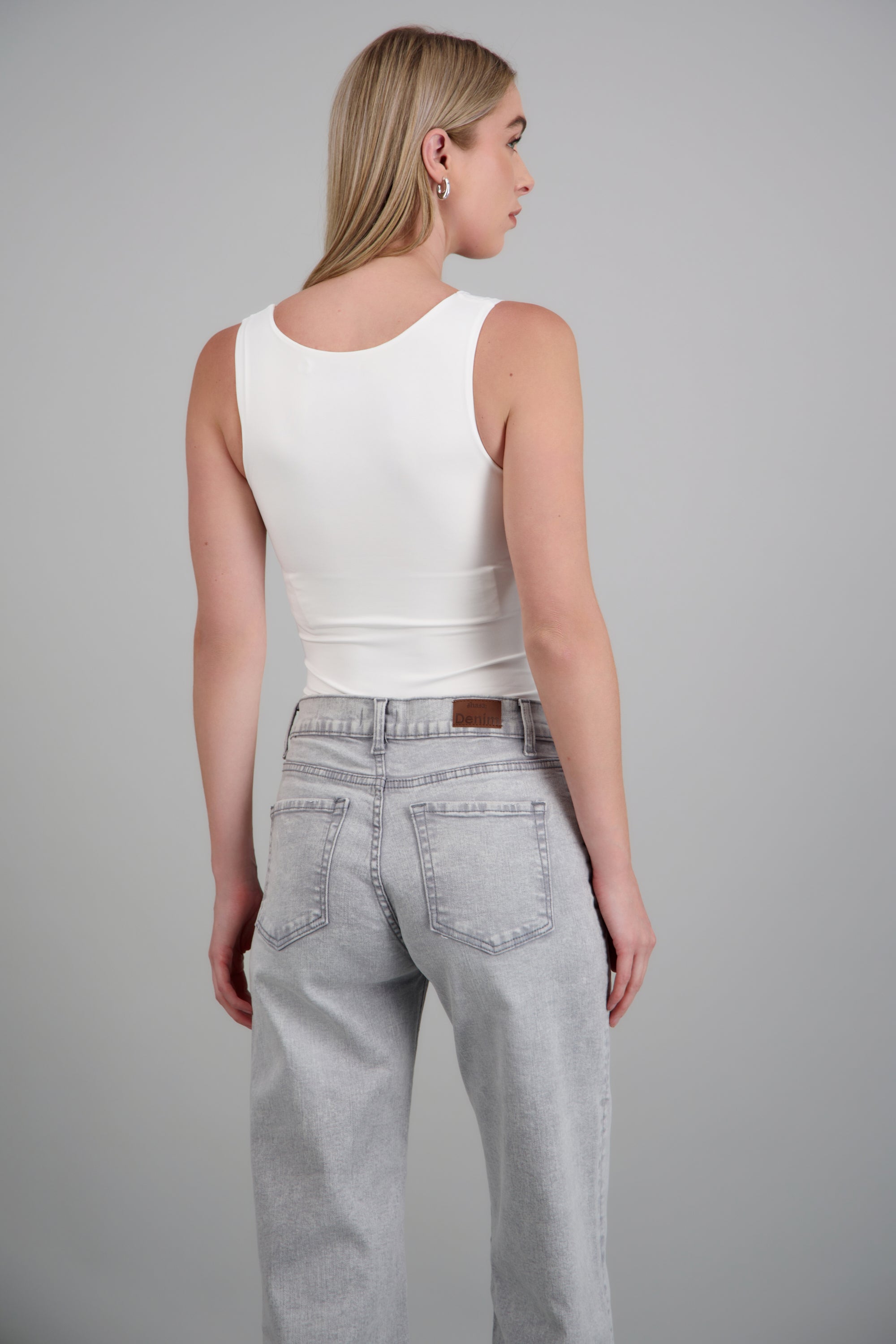Body sin mangas cuello redondo BLANCO