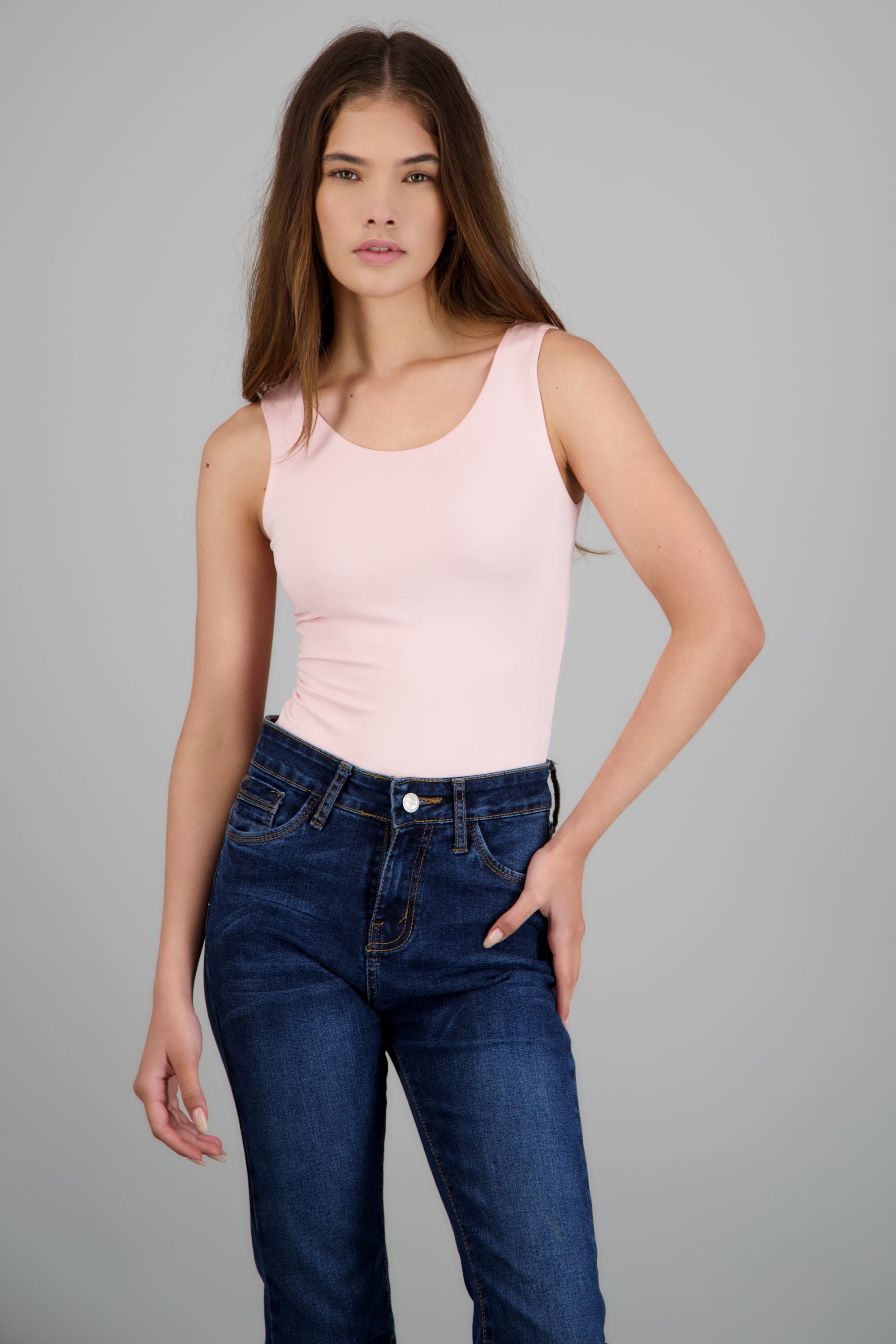 Body sin mangas cuello redondo ROSA PASTEL