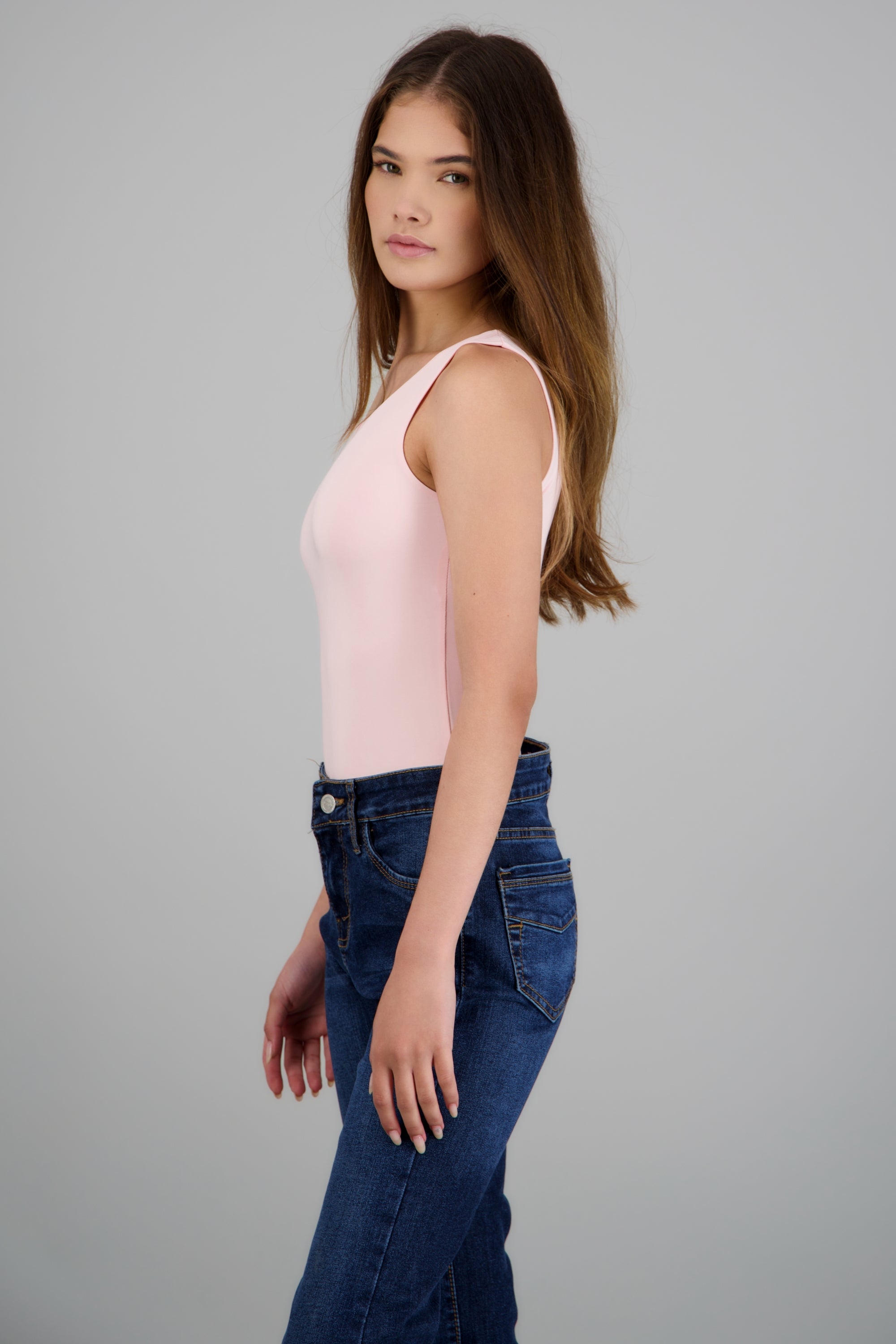 Body sin mangas cuello redondo ROSA PASTEL