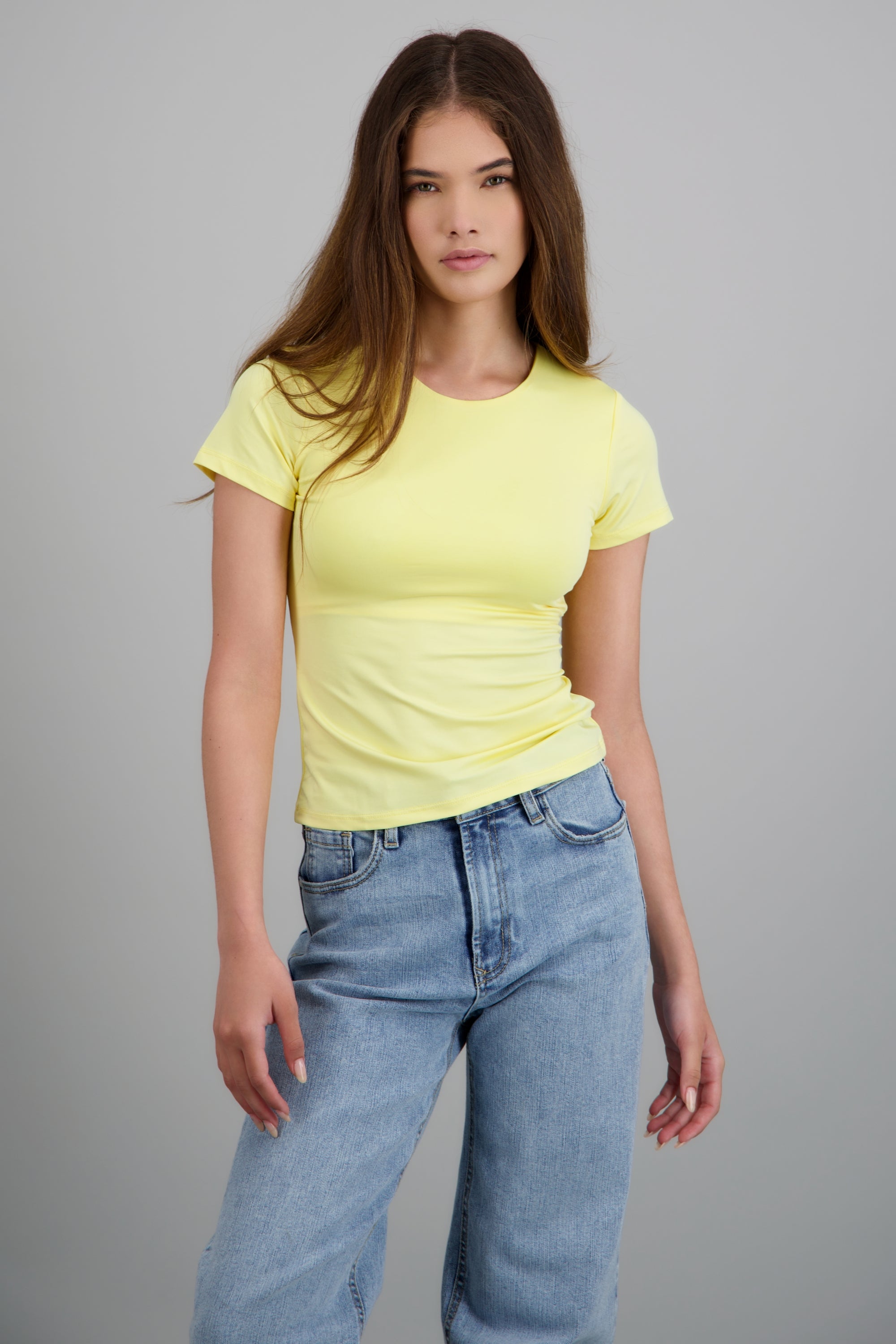 T-shirt licra manga corta AMARILLO PASTEL