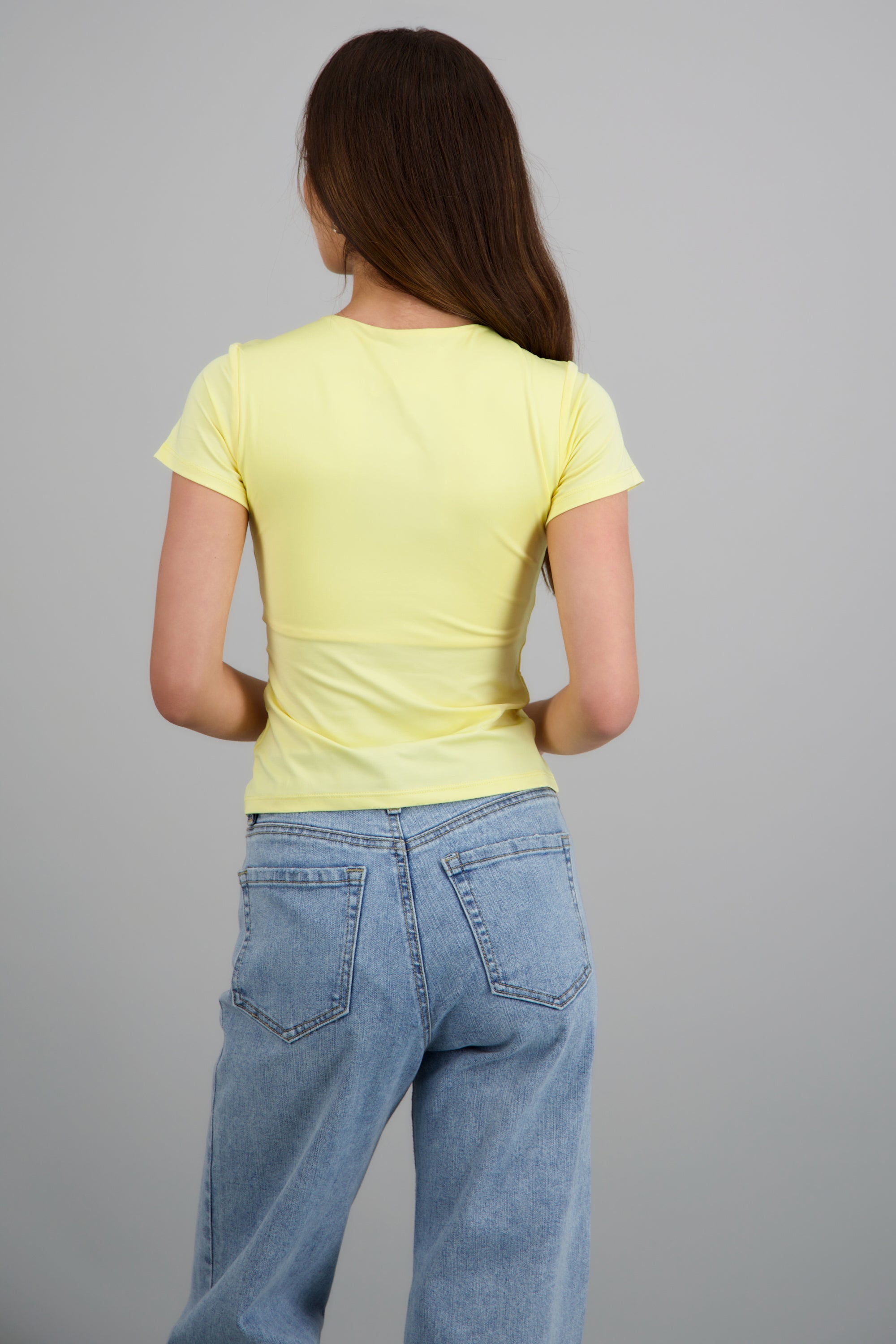 T-shirt licra manga corta AMARILLO PASTEL