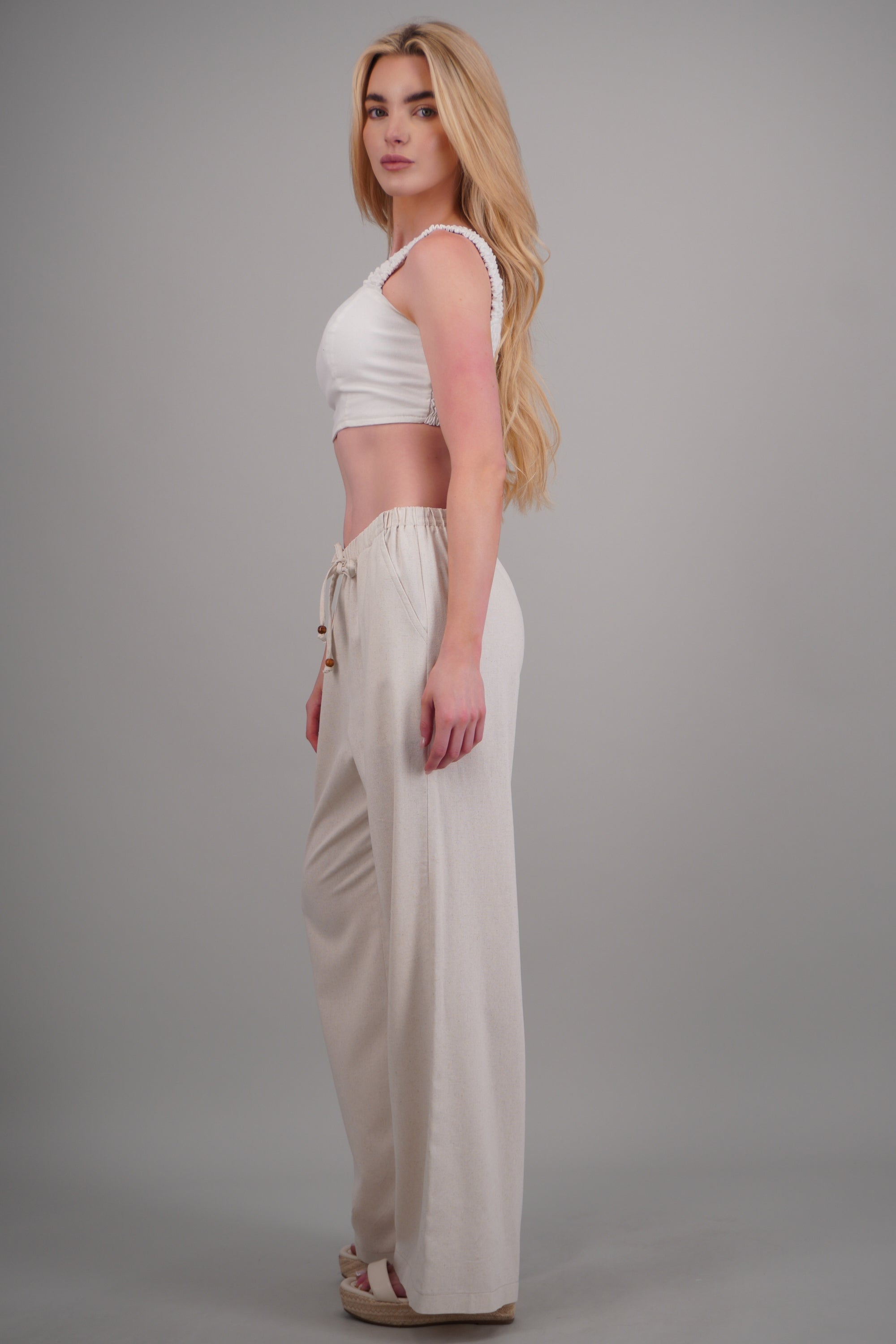 Pantalon recto detalle pretina elastica ARENA
