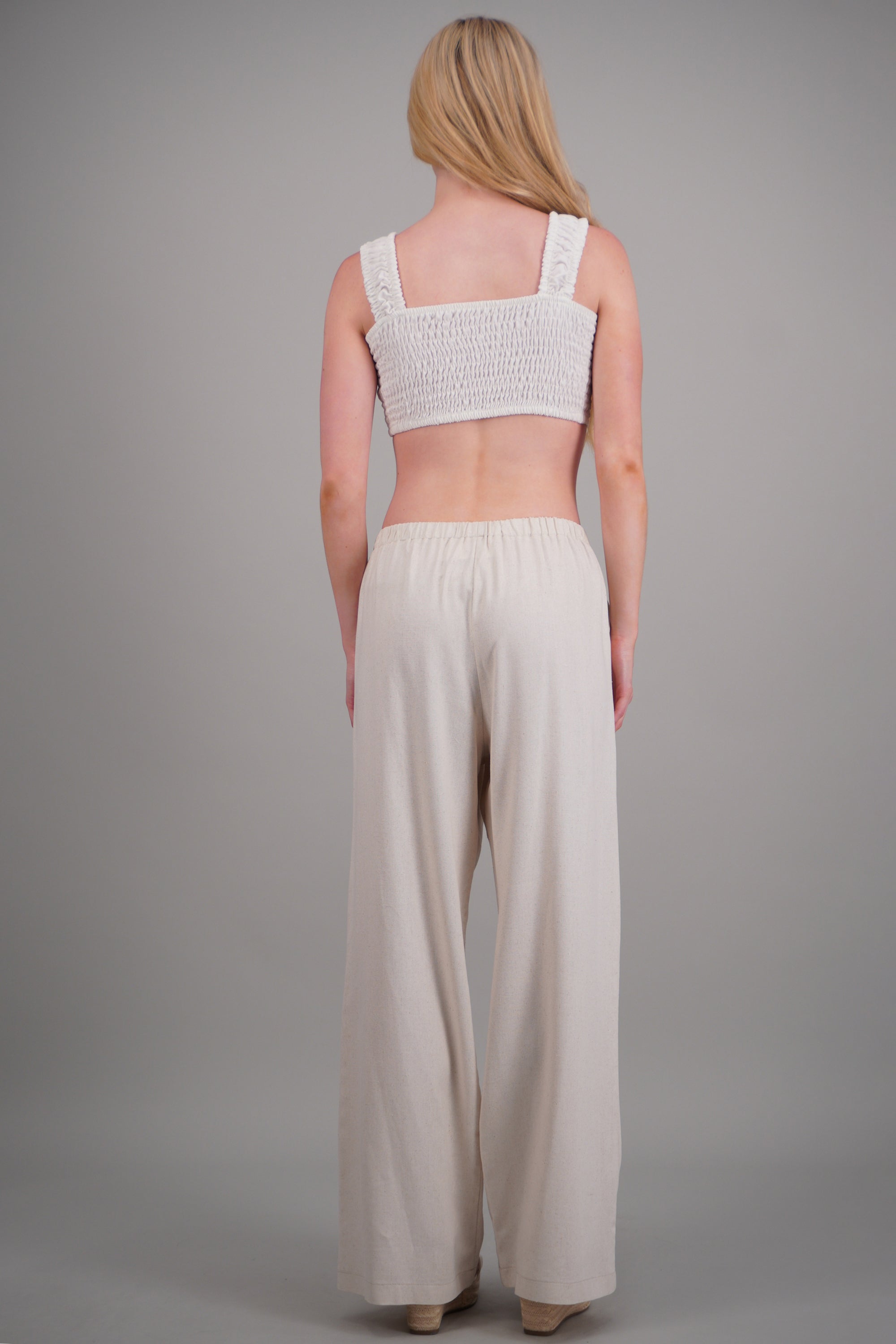Pantalon recto detalle pretina elastica ARENA