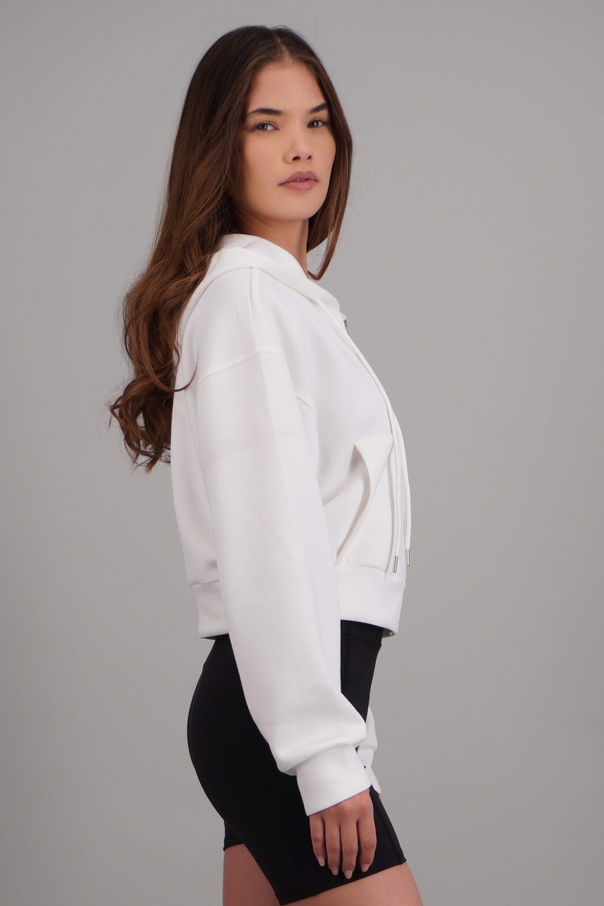 Sudadera con cierre modal BLANCO