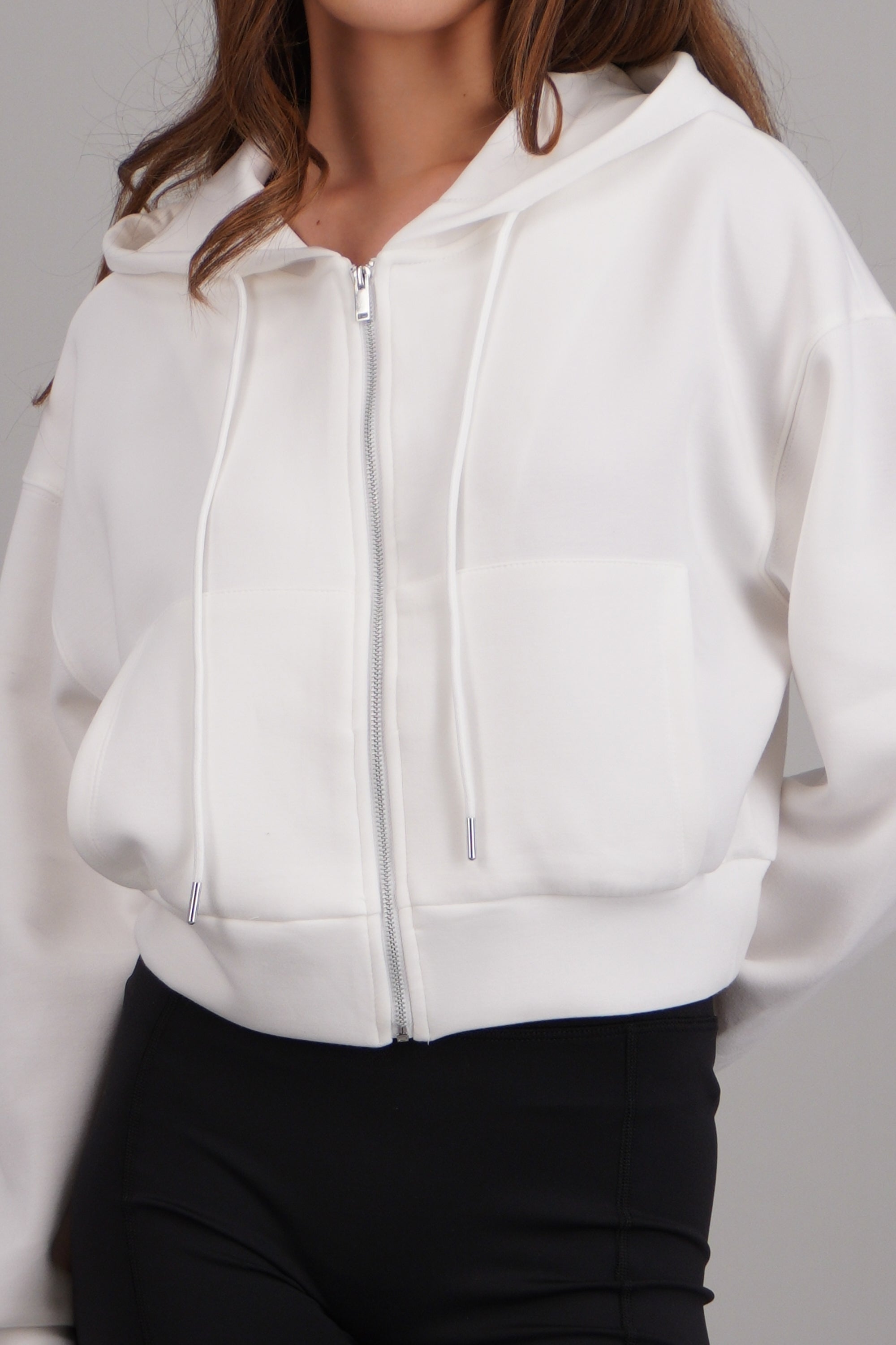Sudadera con cierre modal BLANCO