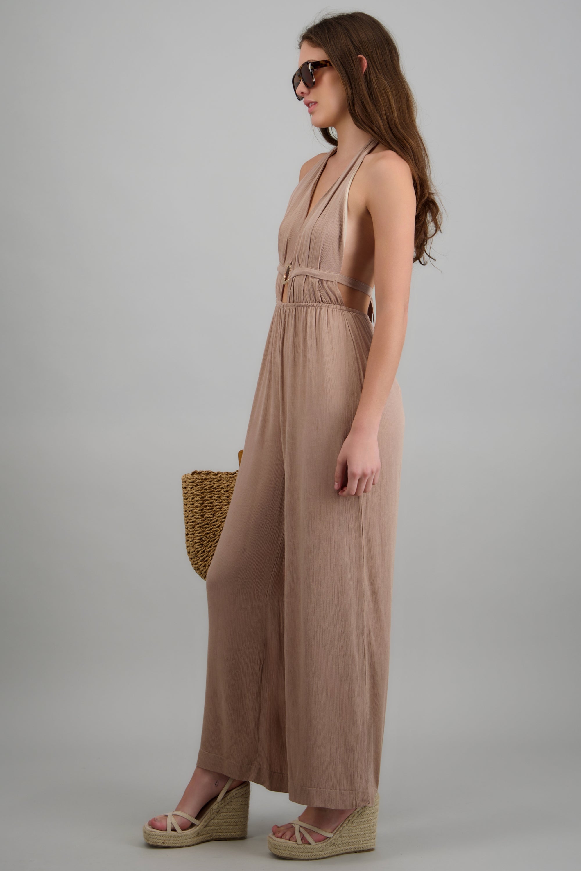 Jumpsuit halter detalle aro metalico ARENA