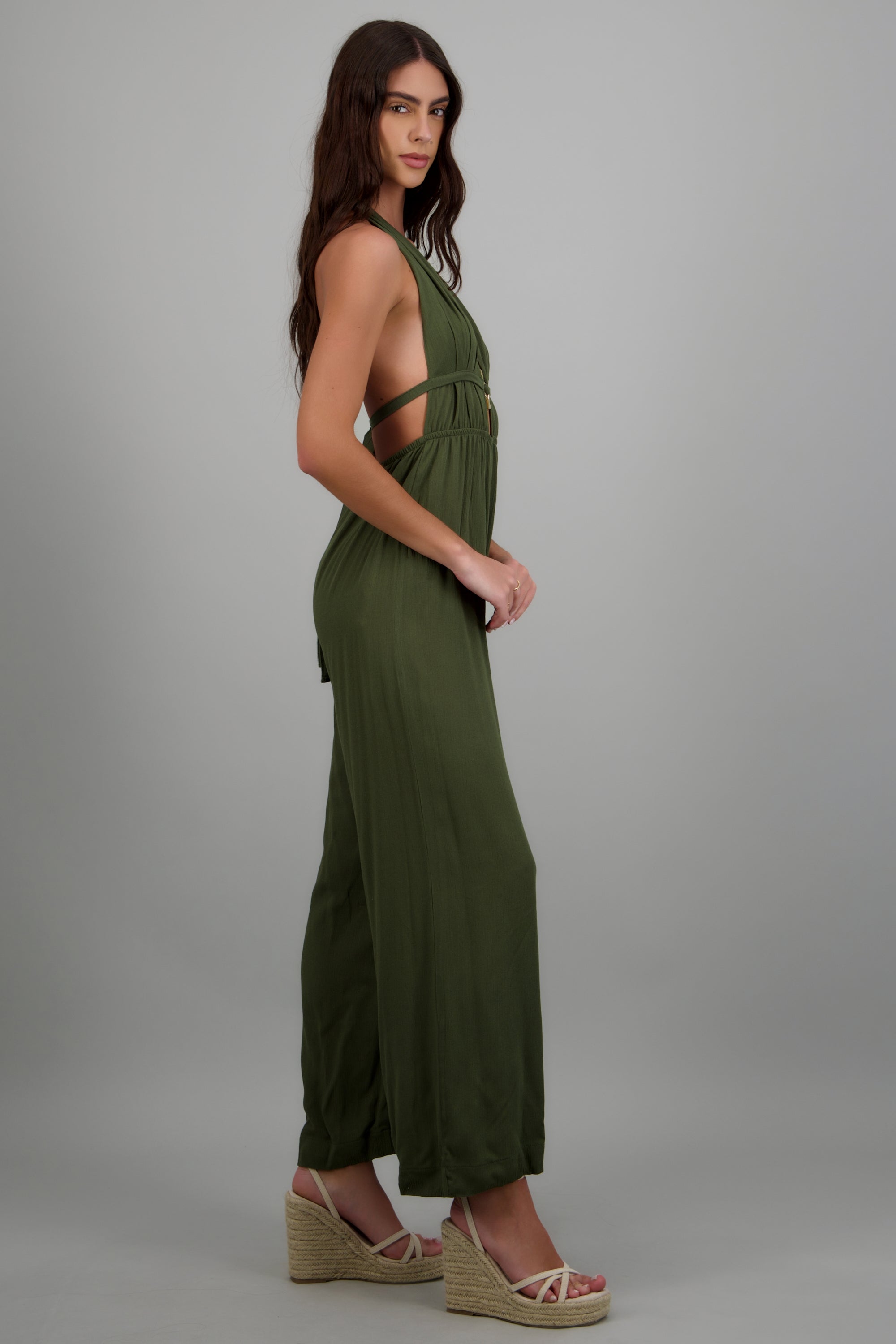 Jumpsuit halter detalle aro metalico OLIVO