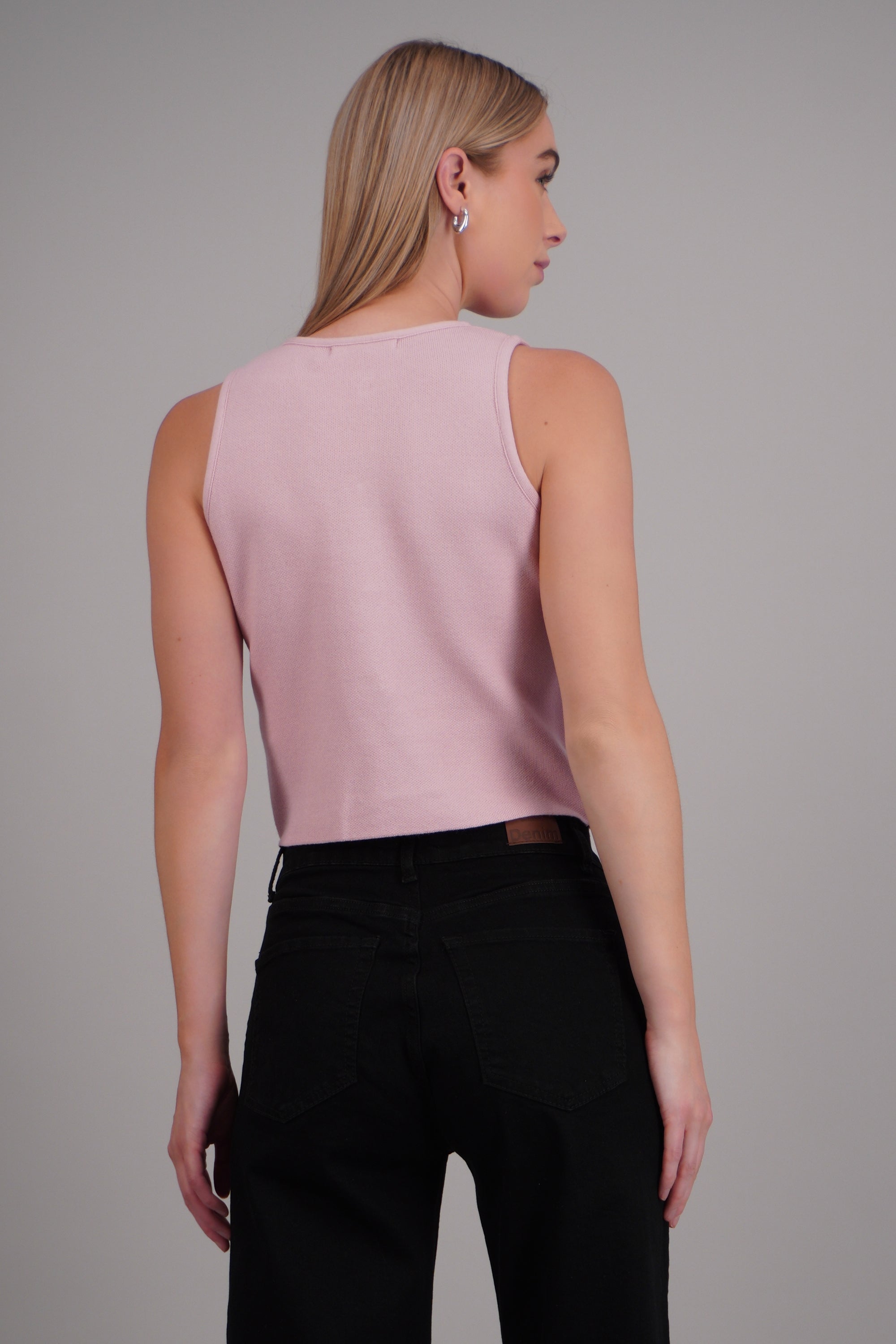 Chaleco detalle abertura liso ROSA PASTEL