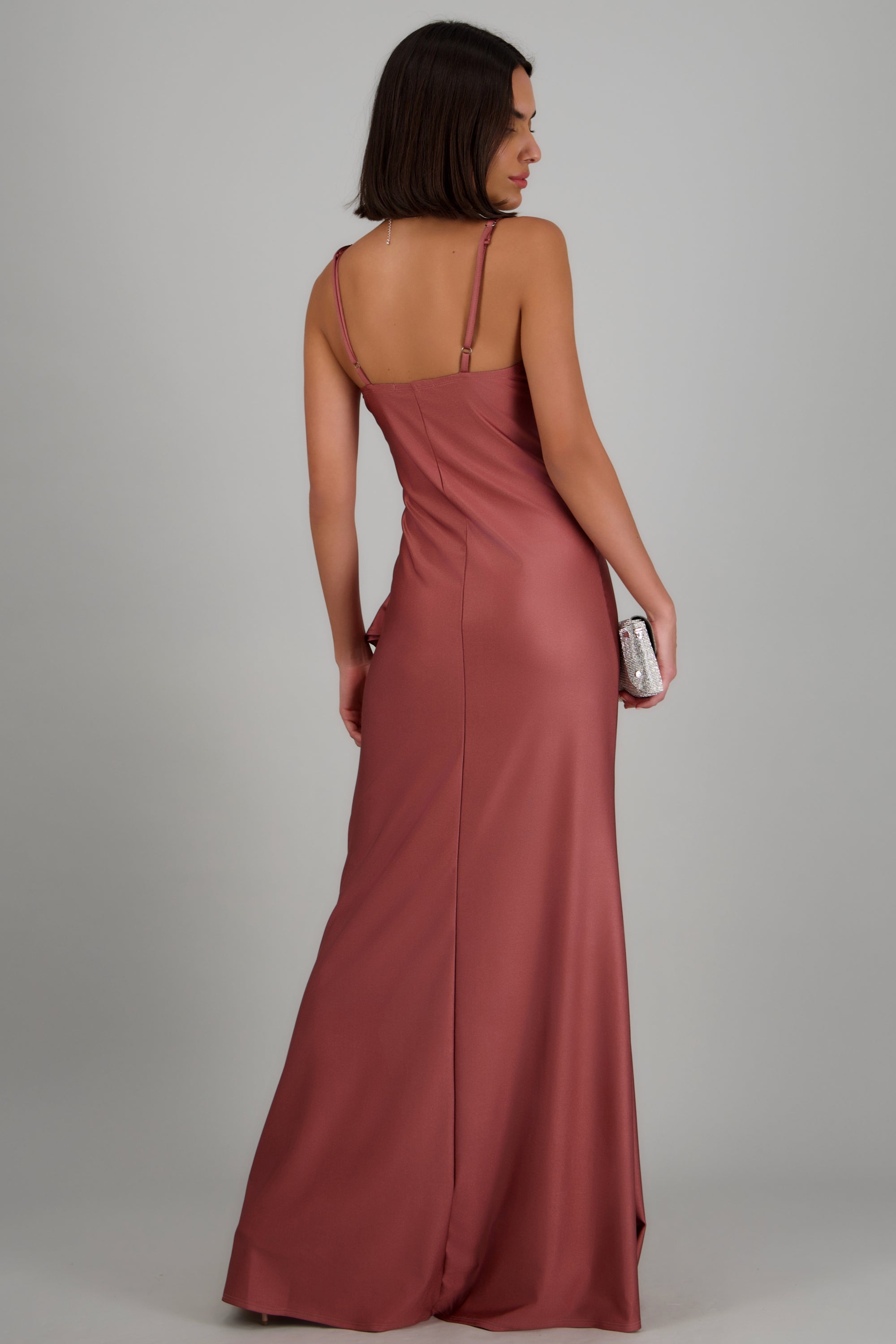 Vestido maxi detalle olan MARSALA