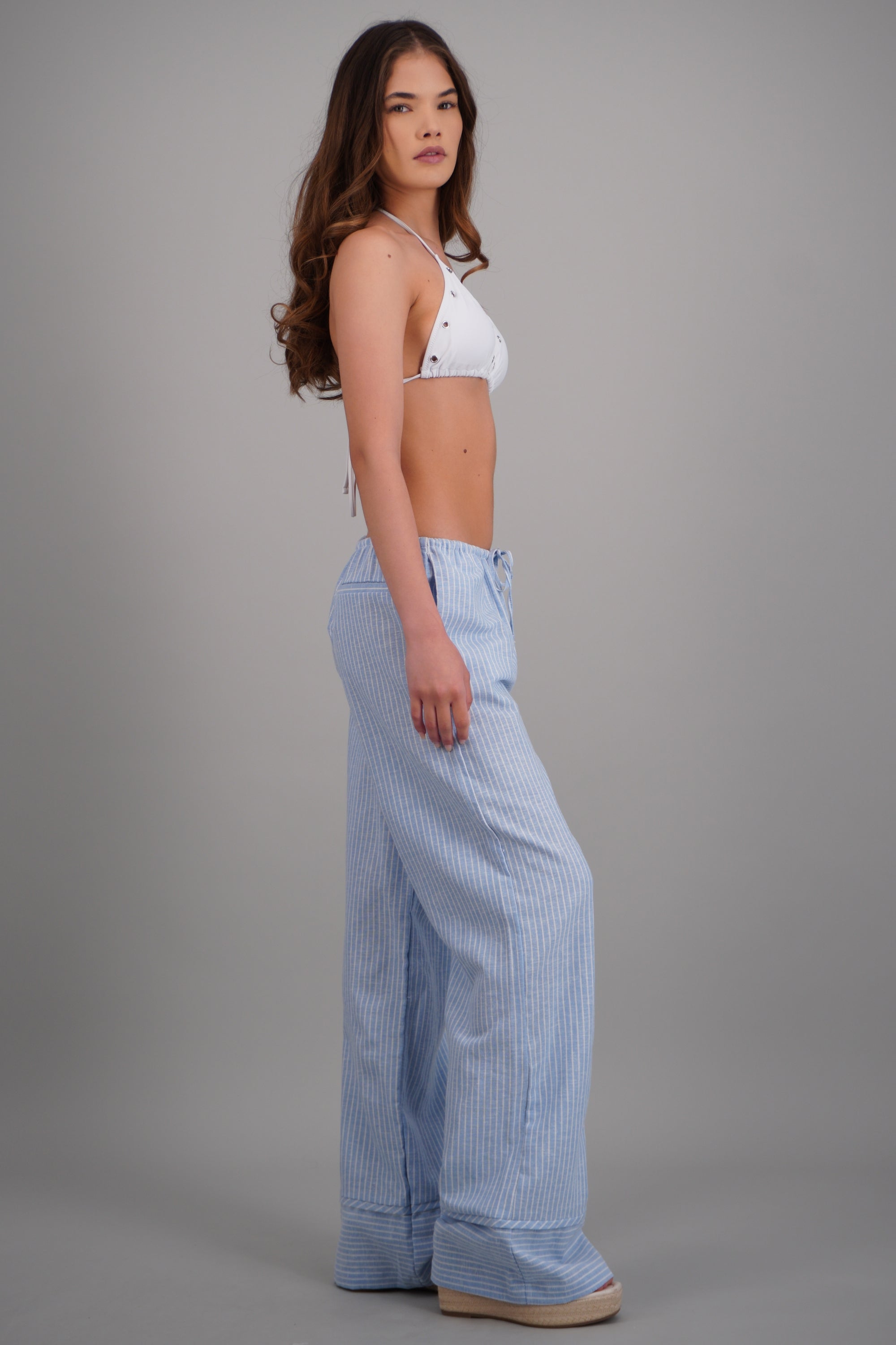 Pantalon lineas jareta AZUL PASTEL