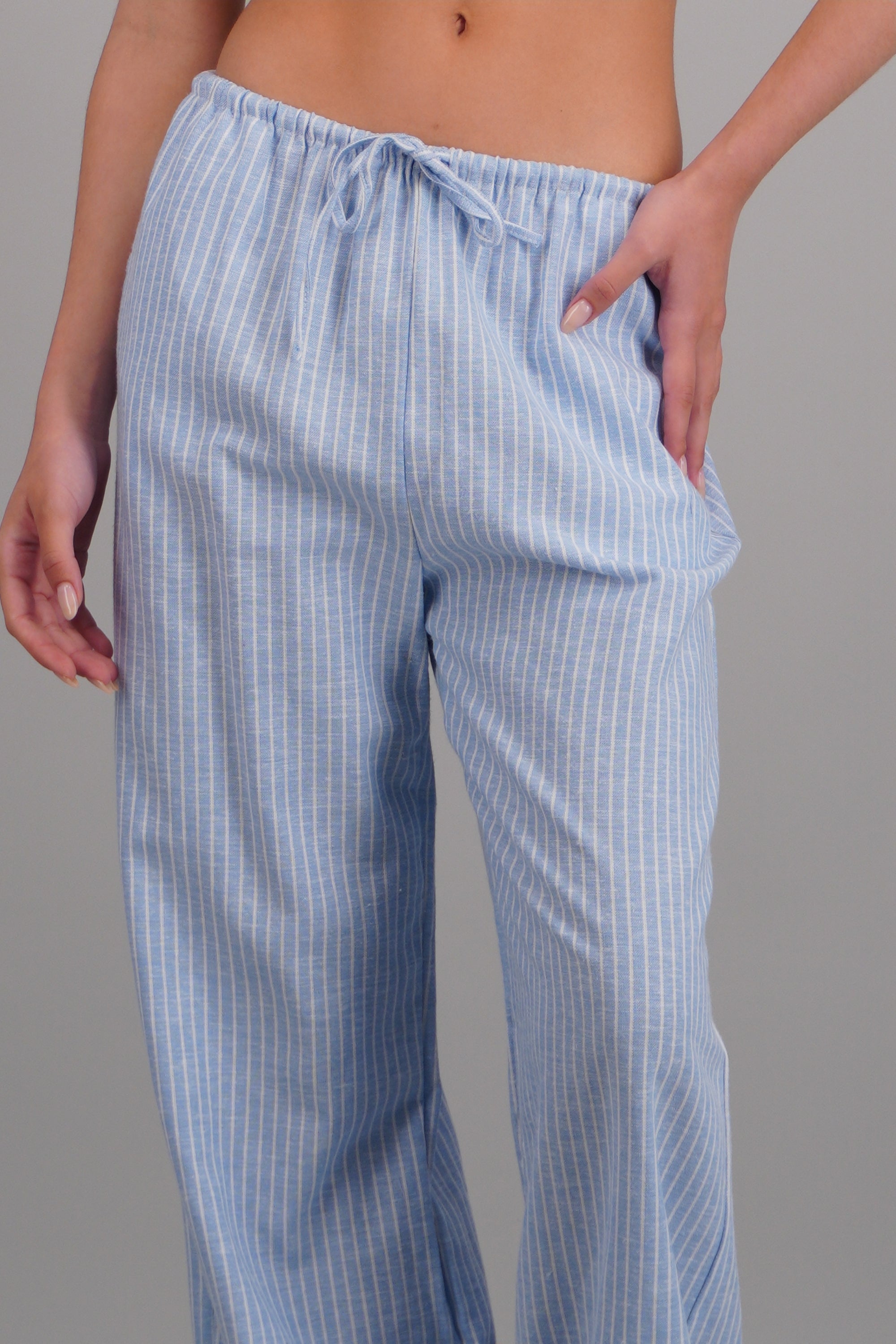 Pantalon lineas jareta AZUL PASTEL