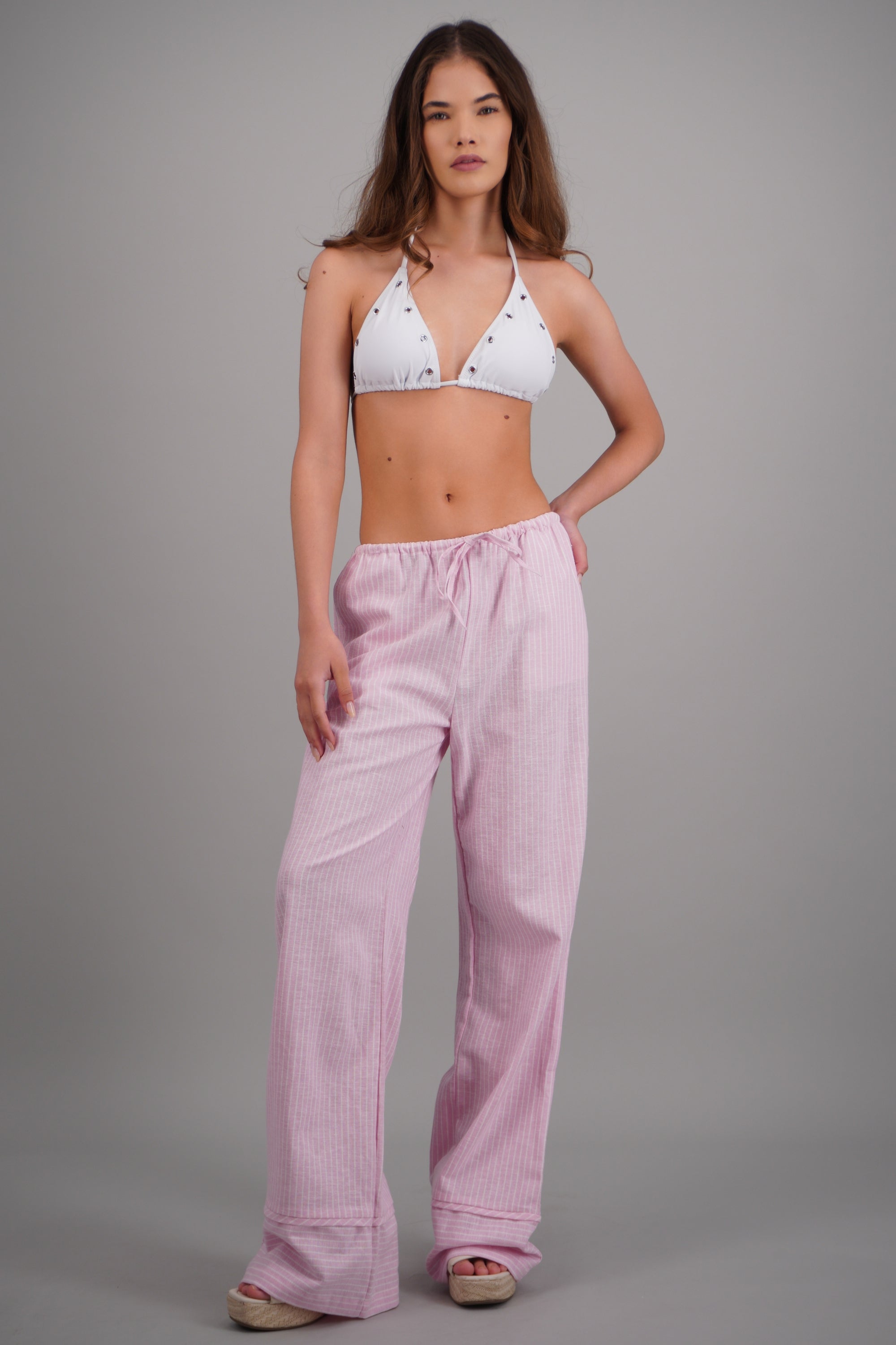 Pantalon lineas jareta ROSA PASTEL