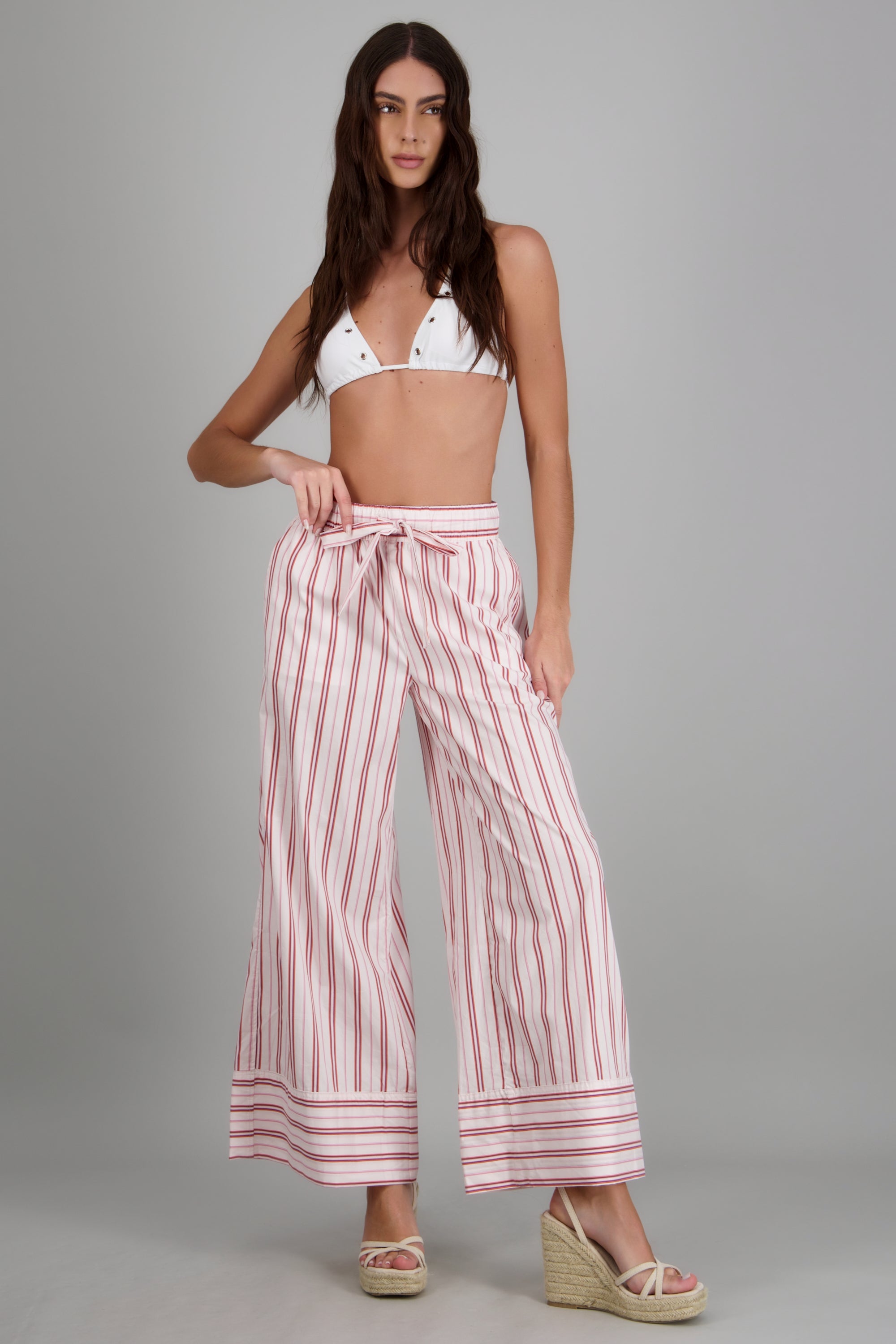 Pantalones lineas resortes ROSA COMBO