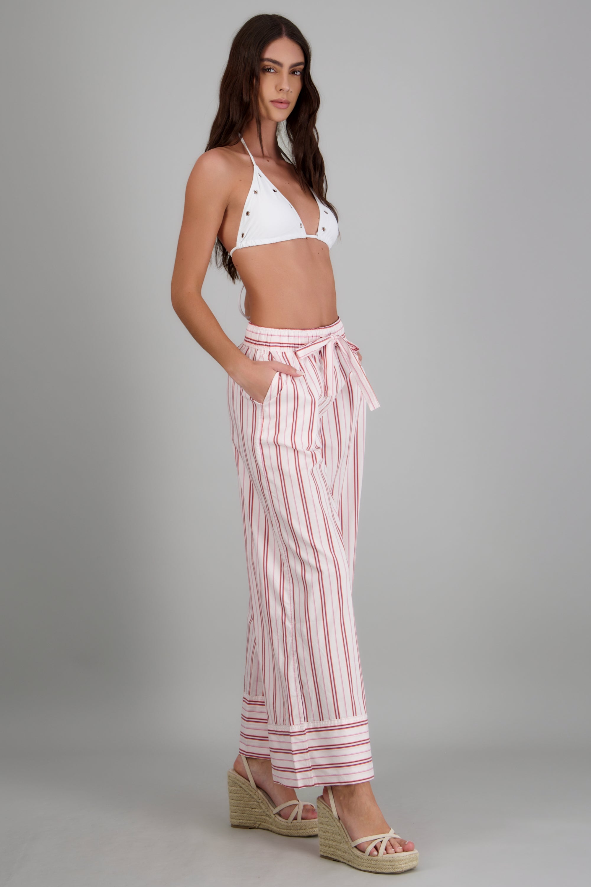Pantalones lineas resortes ROSA COMBO