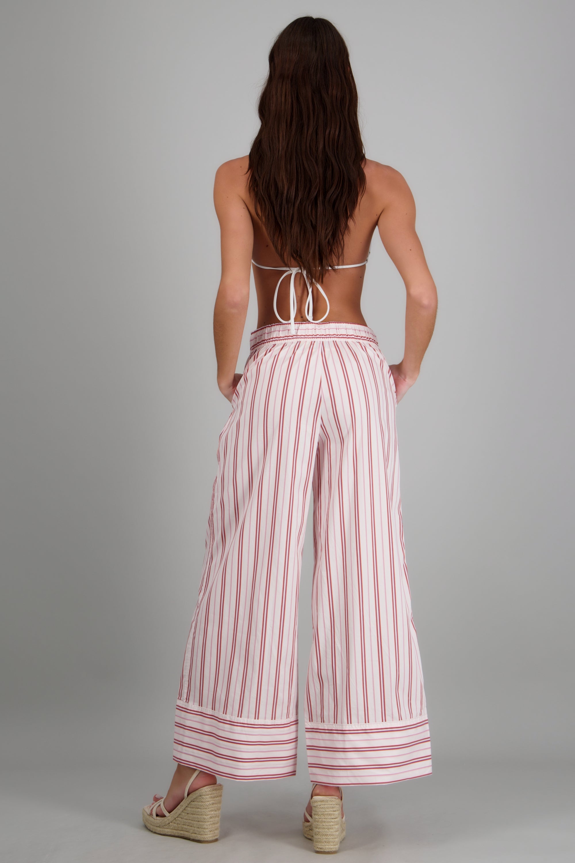 Pantalones lineas resortes ROSA COMBO