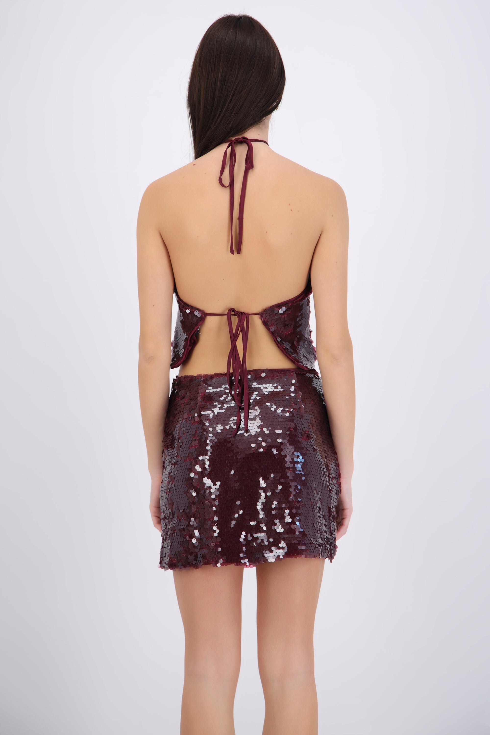 Top halter lentejuelas