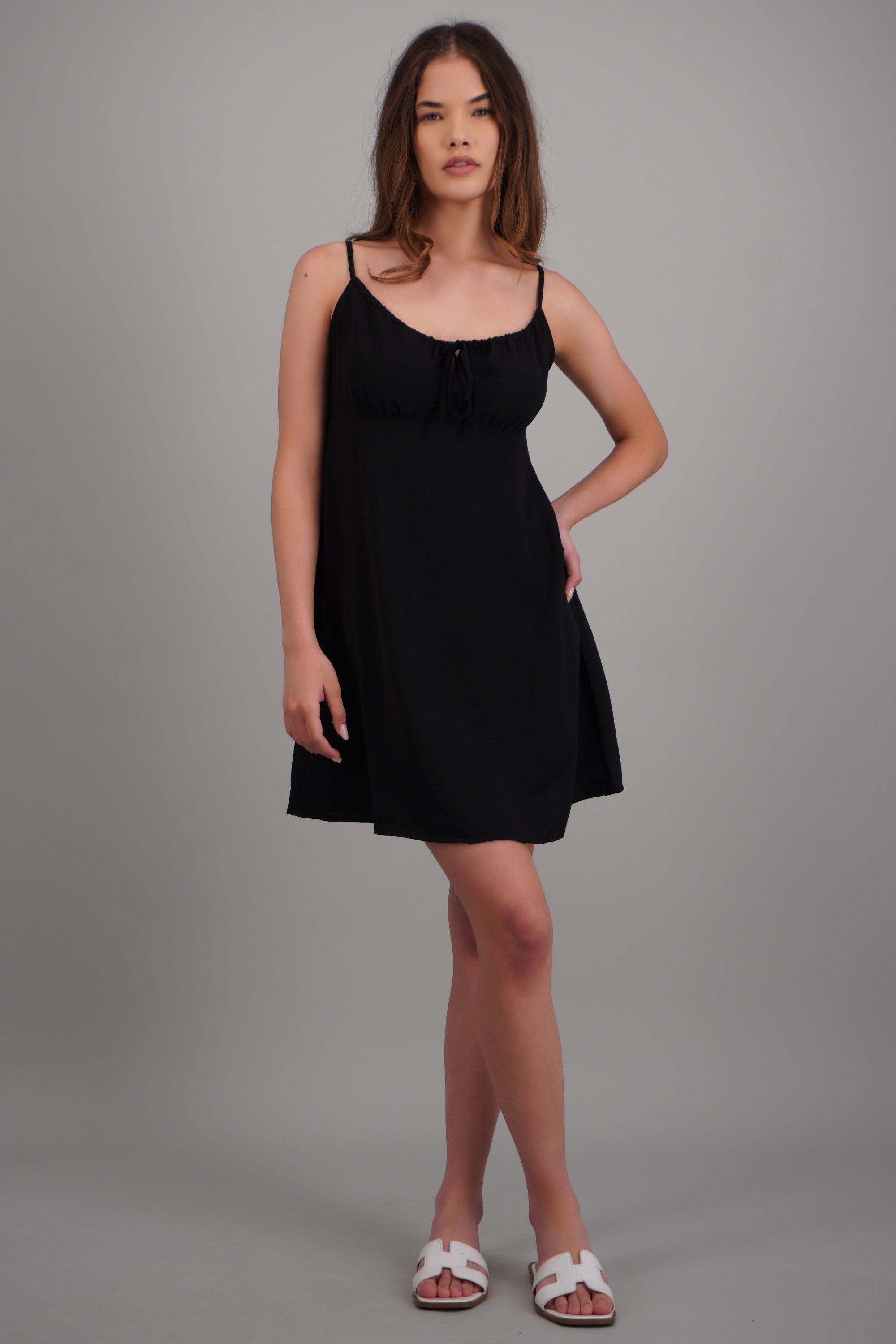 Vestido mini ligero tirantes NEGRO