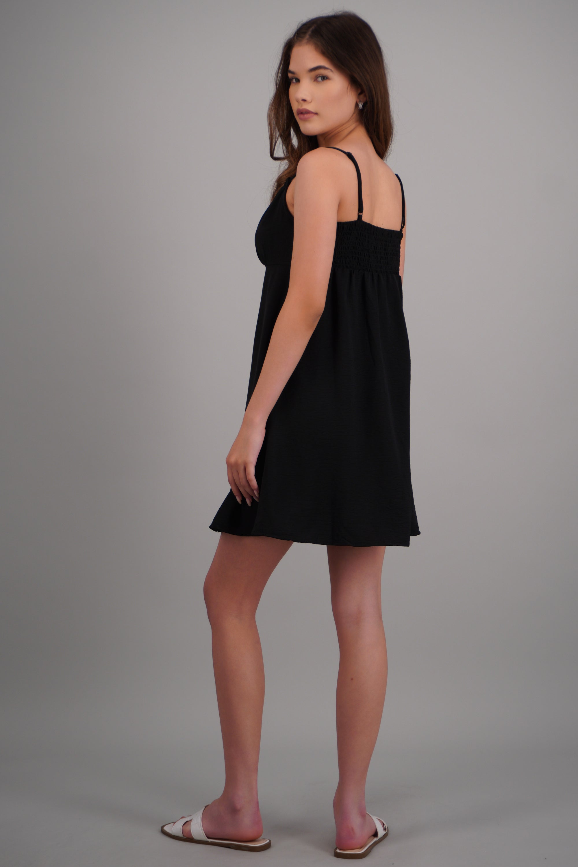 Vestido mini ligero tirantes NEGRO
