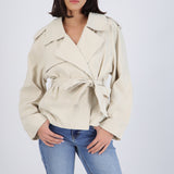 Gabardina de amarre